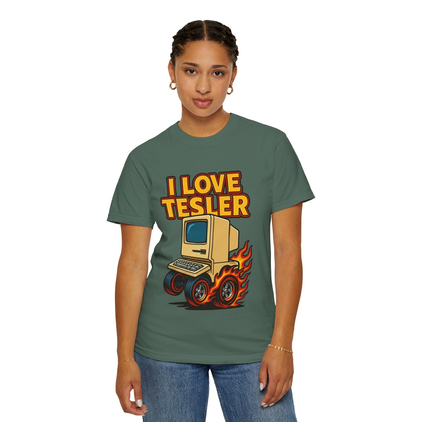 I Love Tesler Vintage Computer Tee — Retro Tech Graphic T-Shirt