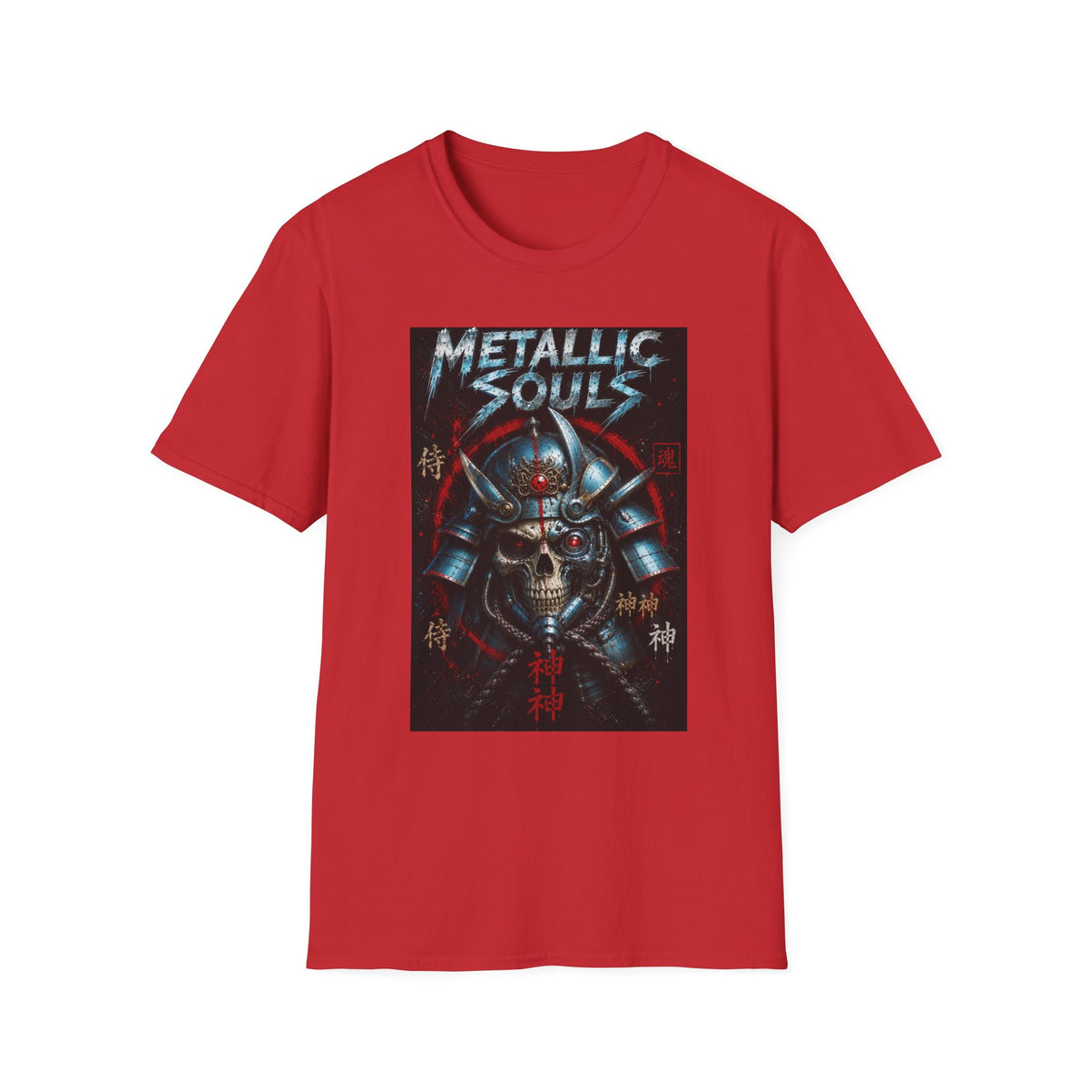 Metallic Souls Samurai Helmet T‑Shirt — Vintage Mecha Warrior Graphic Tee