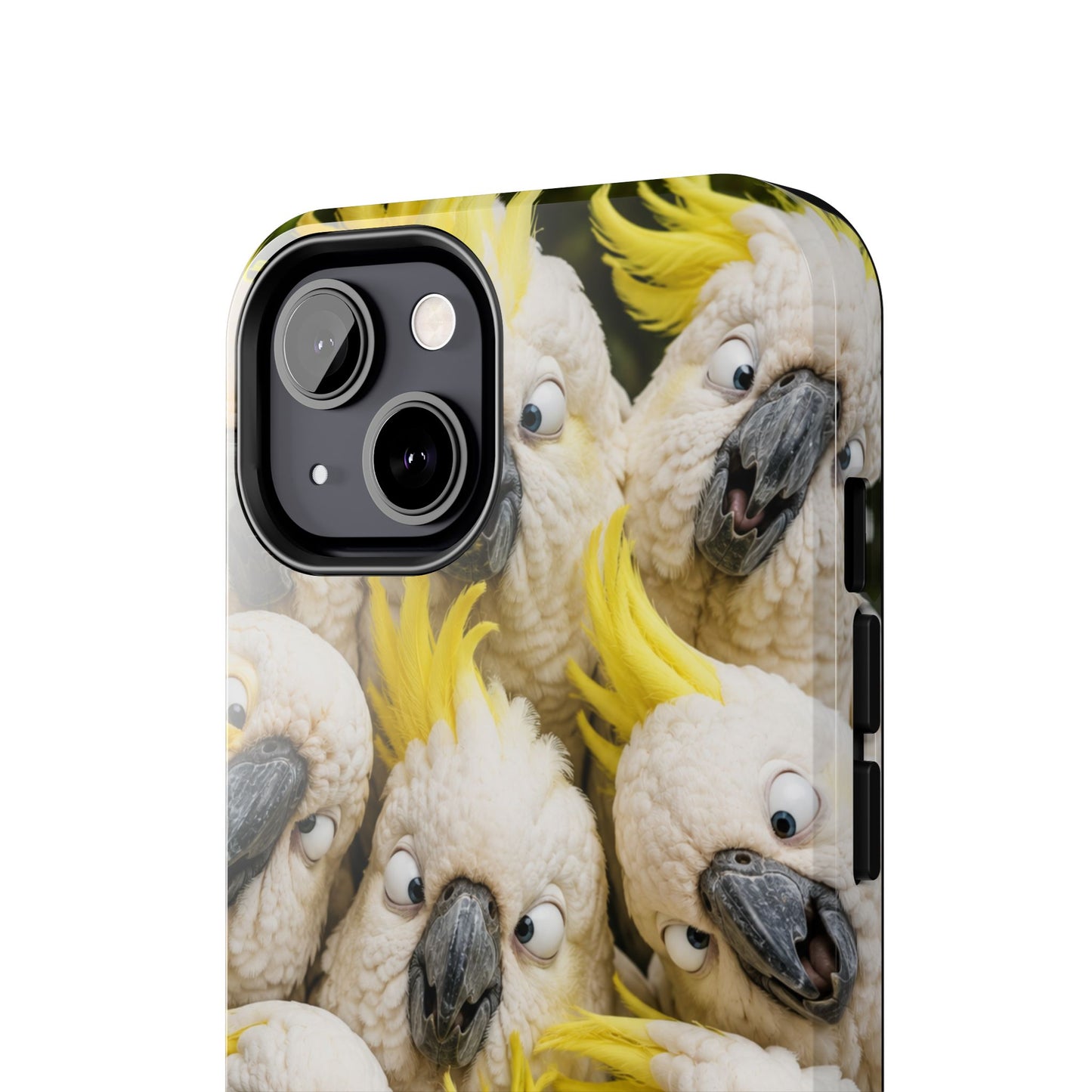 Cockatoo Collage Tough Phone Case — Funny Yellow Crested Bird Protective Phone Cover