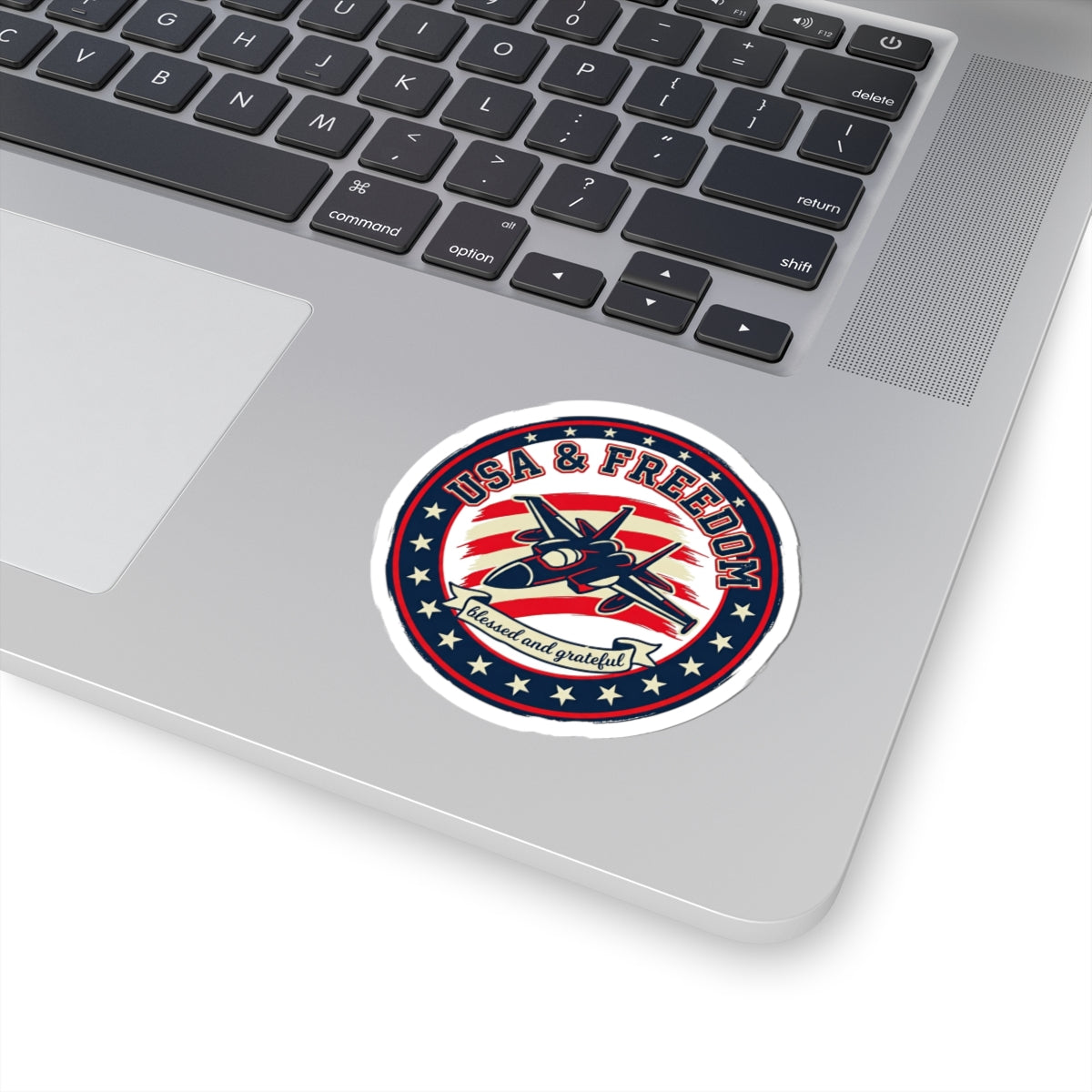 USA & Freedom Kiss-Cut Sticker | faith-based patriotic, vintage Americana