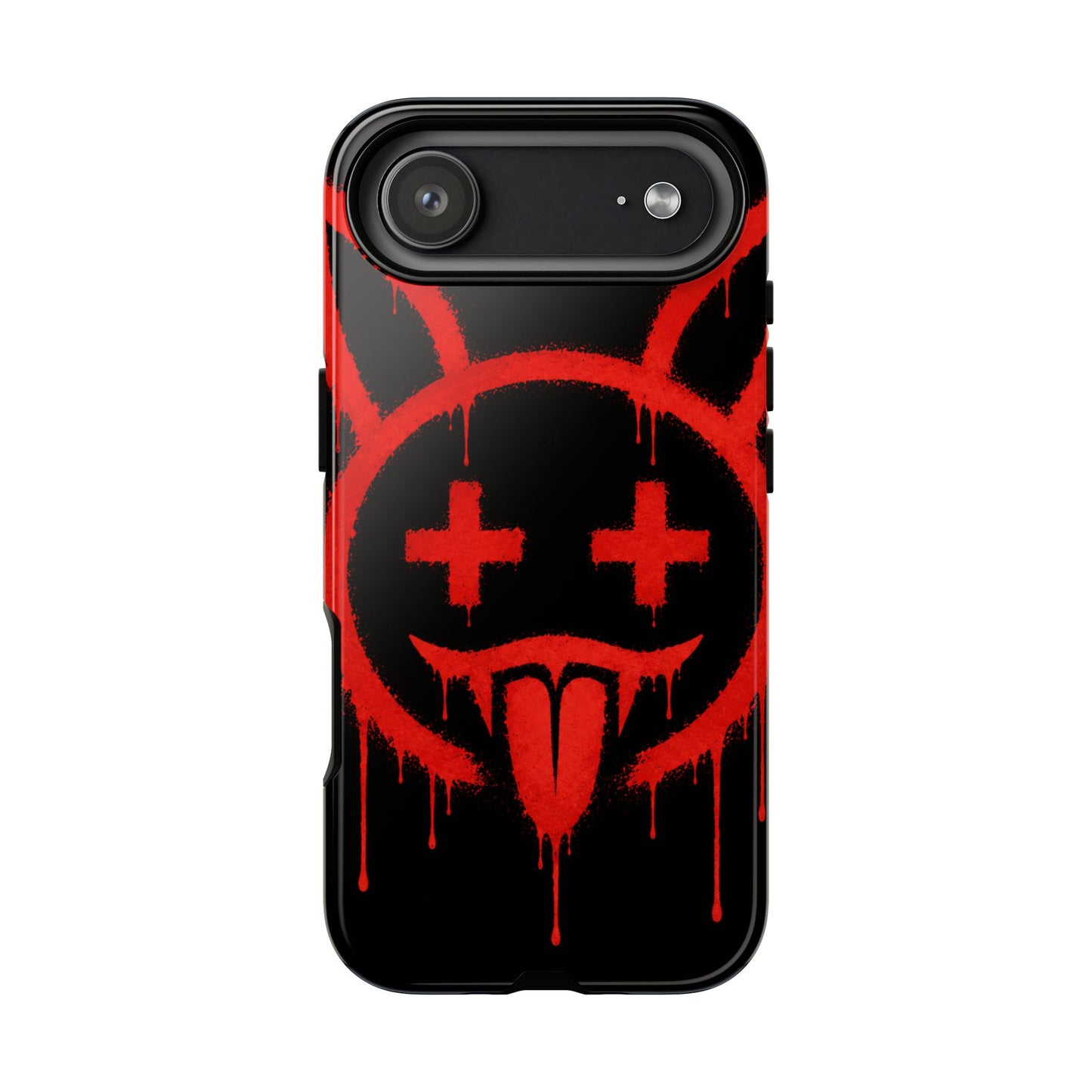 Phone Case - Metallic Souls Red Drip Smiley Graffiti Design