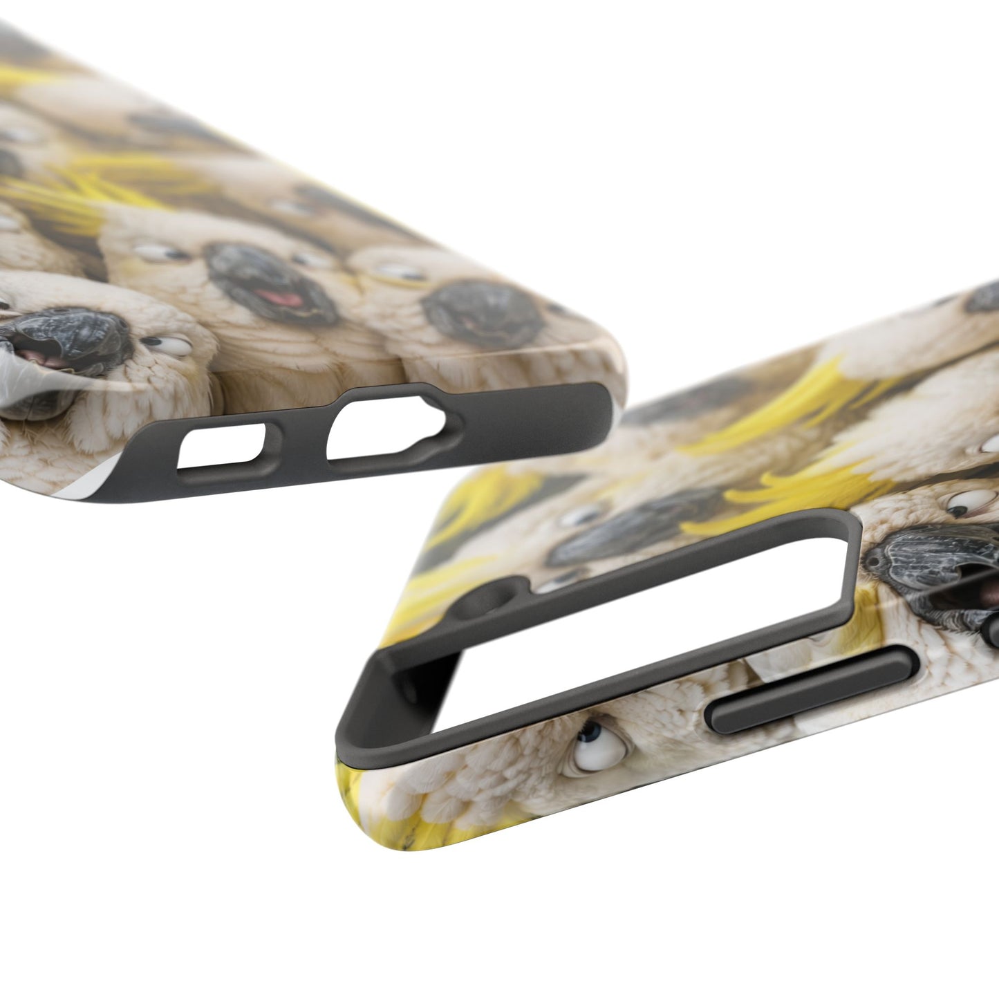 Cockatoo Collage Tough Phone Case — Funny Yellow Crested Bird Protective Phone Cover