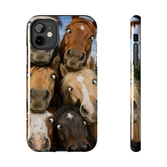 Horse Herd Phone Case — Funny Goofy Horses Tough Protective Cover