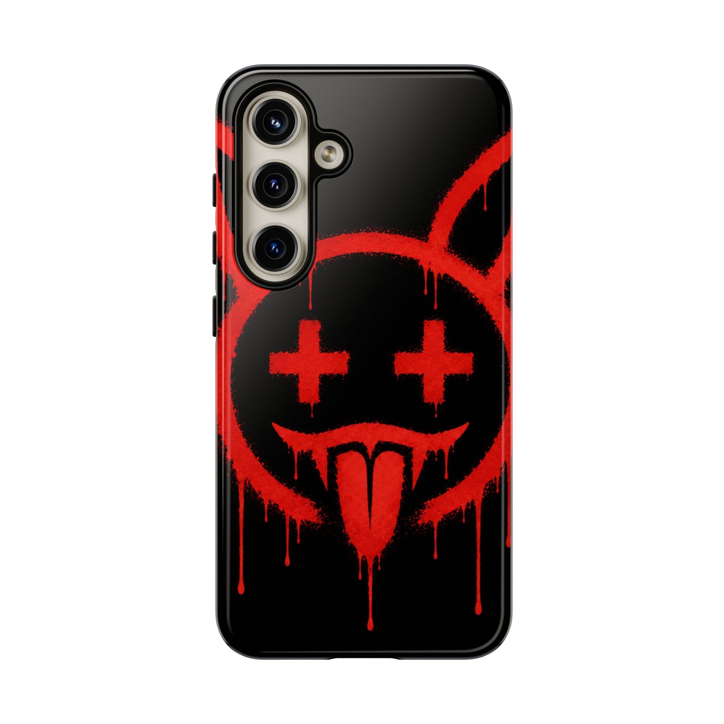 Phone Case - Metallic Souls Red Drip Smiley Graffiti Design