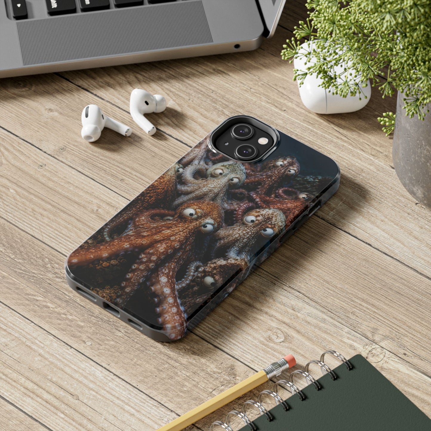 Octopus Cluster Tough Phone Case — Cute Underwater Sea Creature Protection