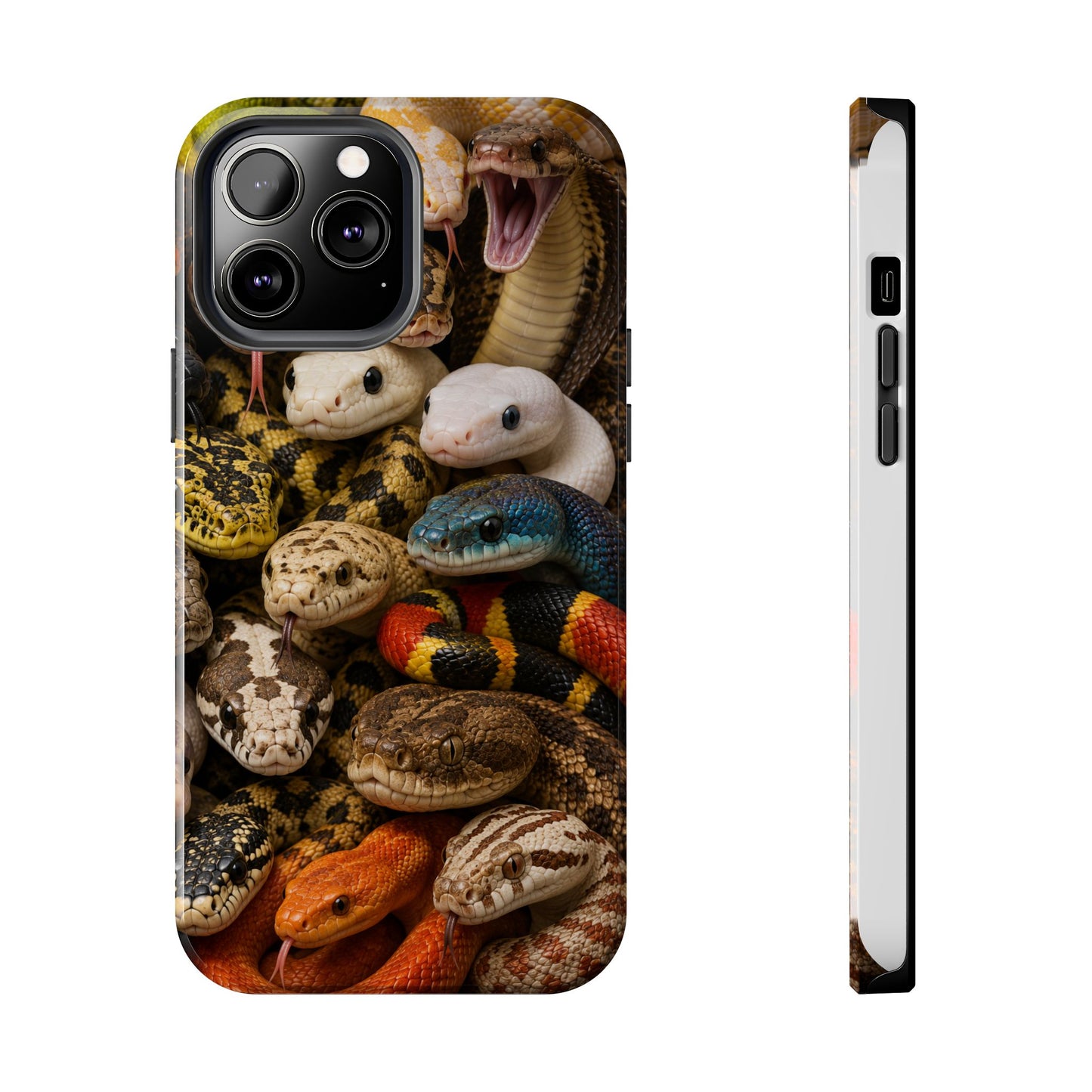 Snake Pattern Tough Phone Case — Colorful Snakes Protective Phone Cover