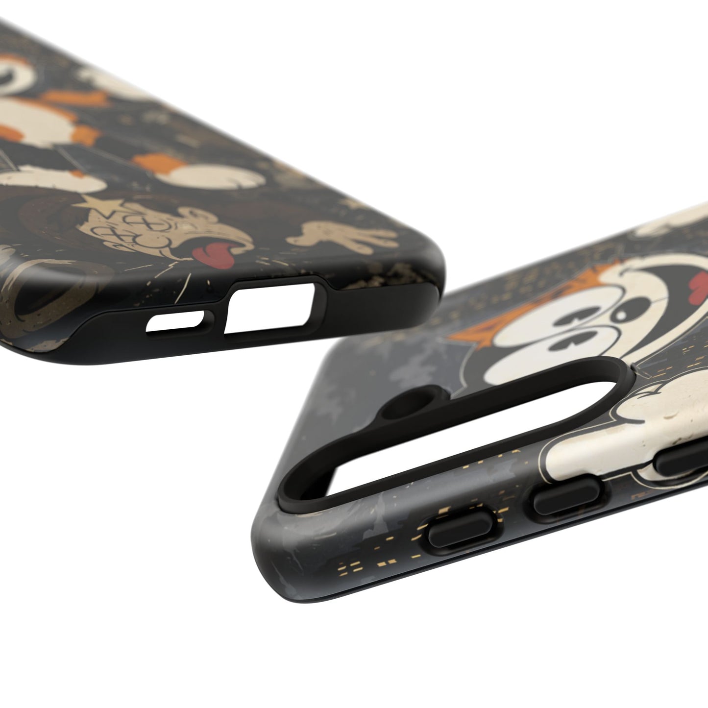 Vintage Cartoon Cat Phone Case — Edgy Felix-Style Illustration