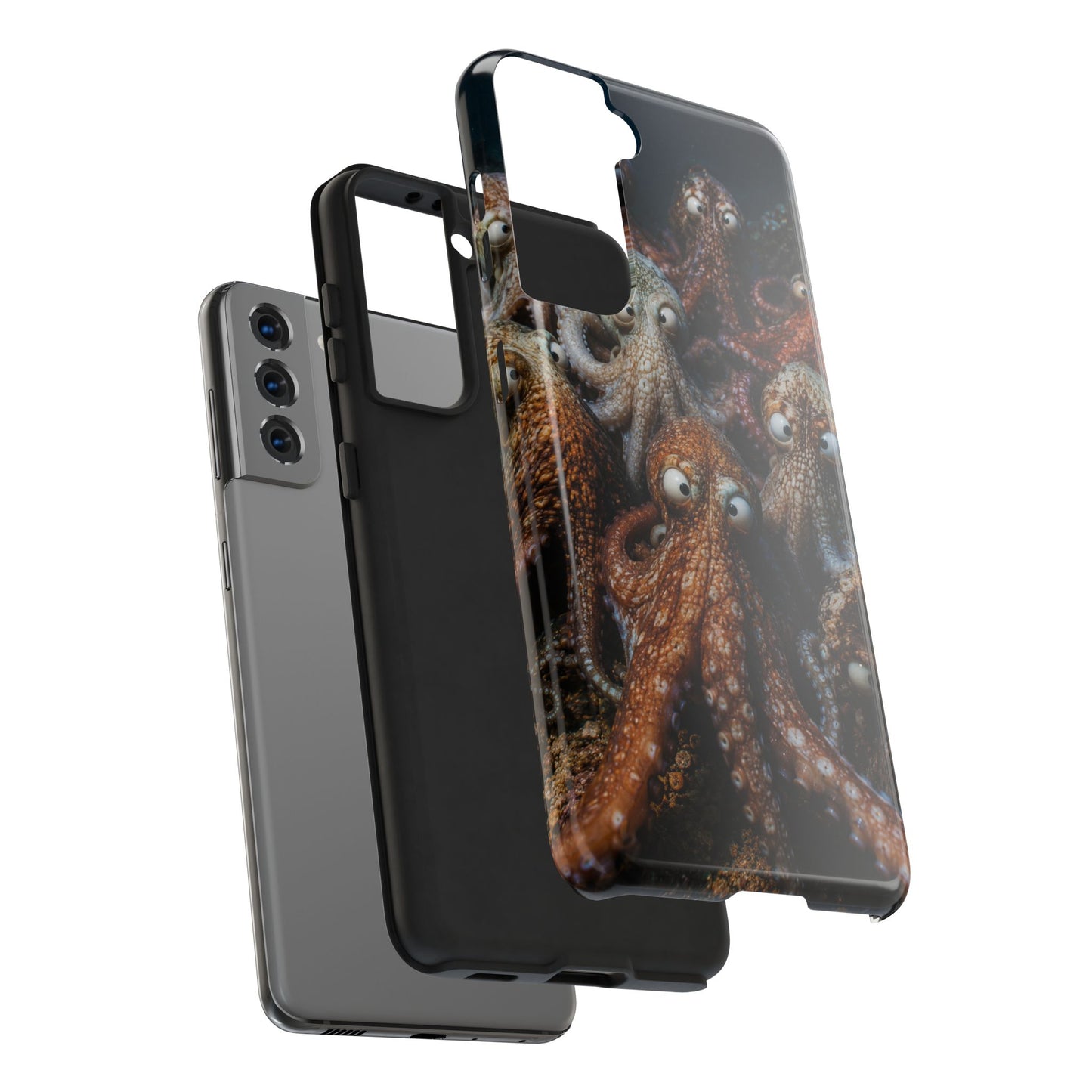 Octopus Cluster Tough Phone Case — Cute Underwater Sea Creature Protection