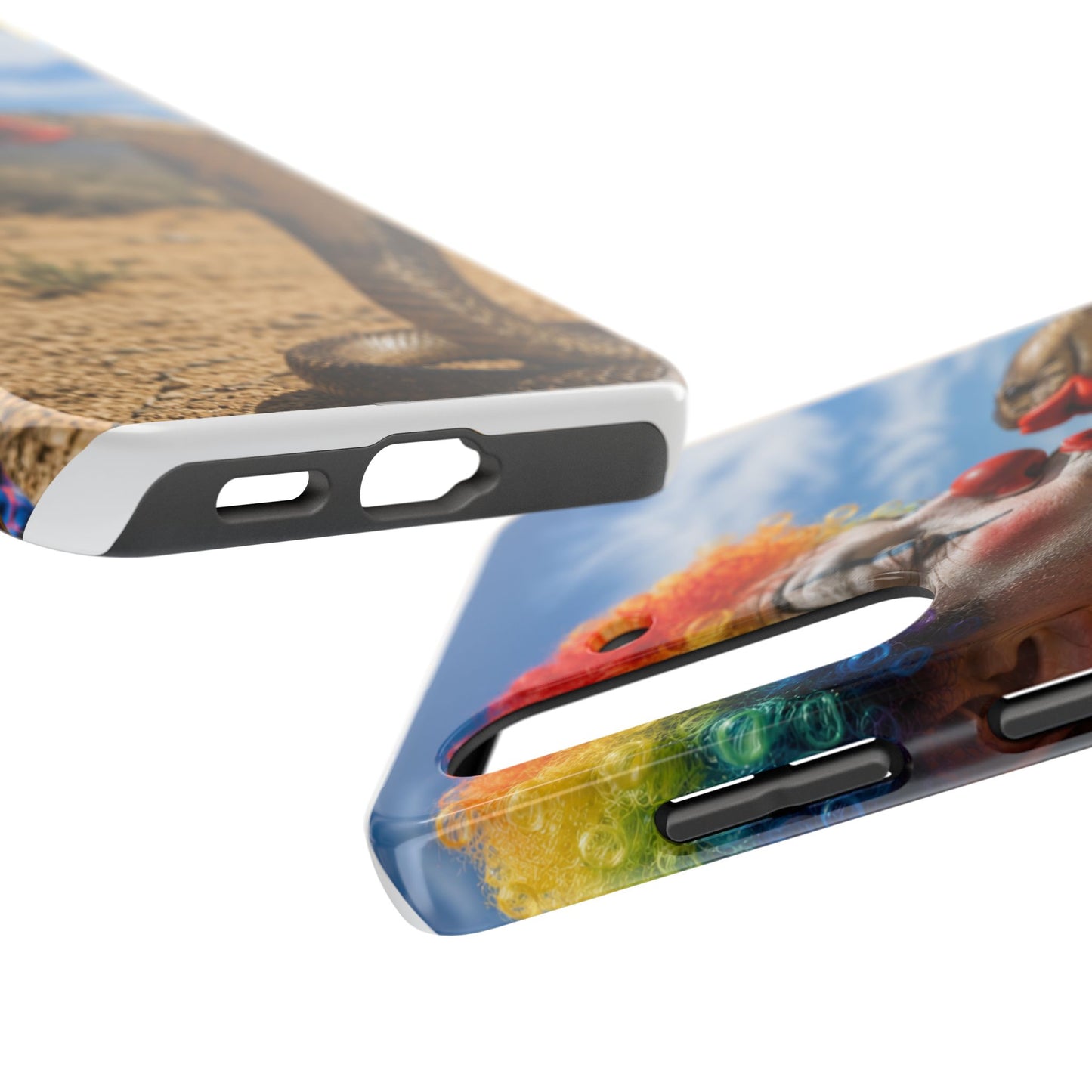 Clown & Cobra Tough Phone Case — Funny Kiss Design, Shockproof Protective Cover