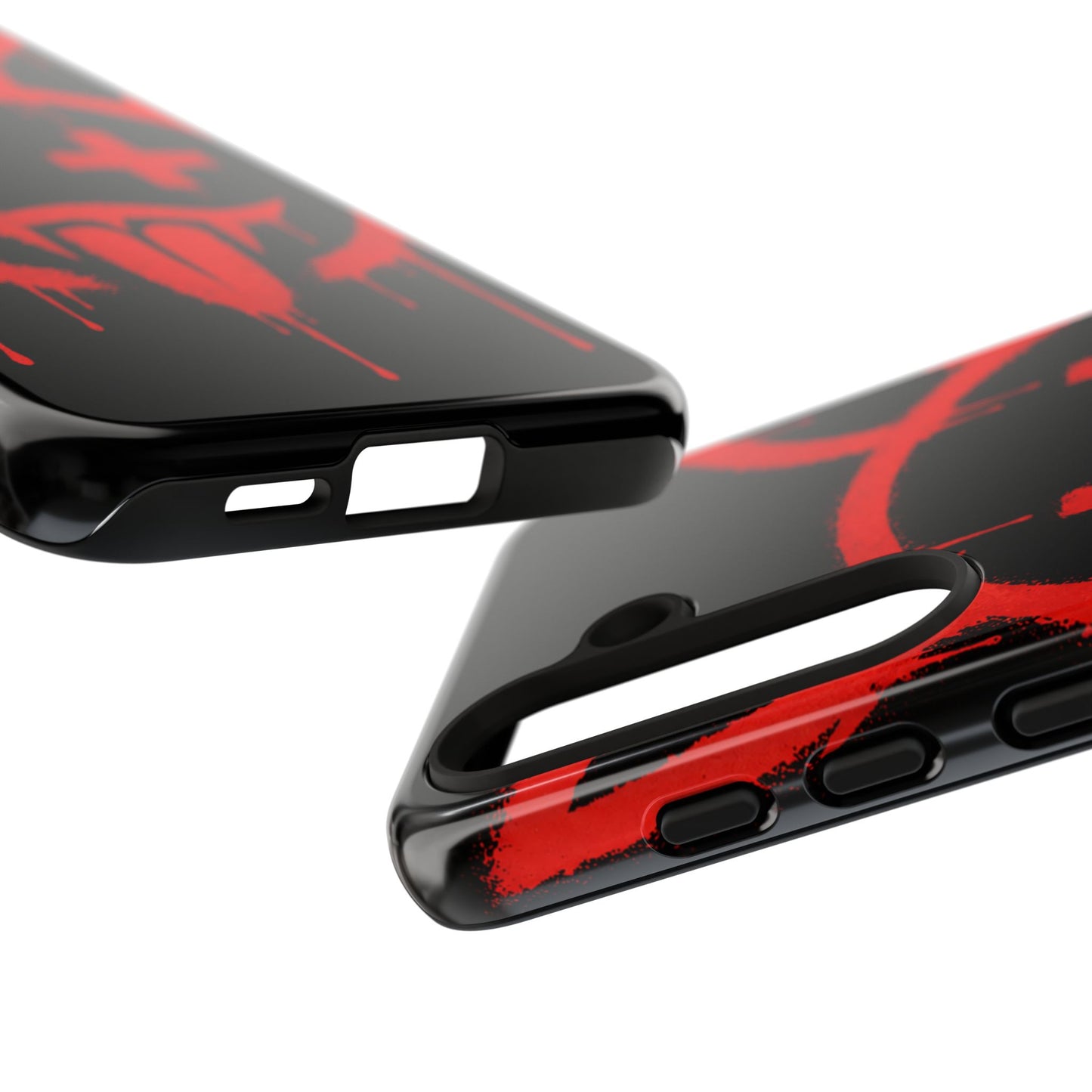 Phone Case - Metallic Souls Red Drip Smiley Graffiti Design