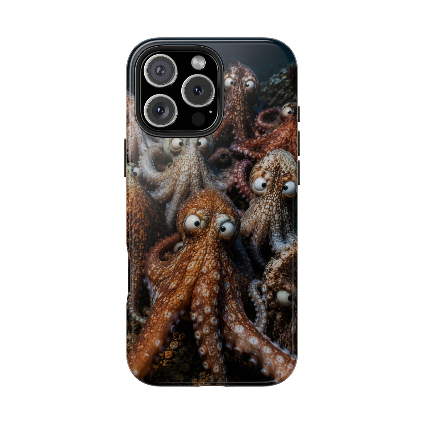 Octopus Cluster Tough Phone Case — Cute Underwater Sea Creature Protection