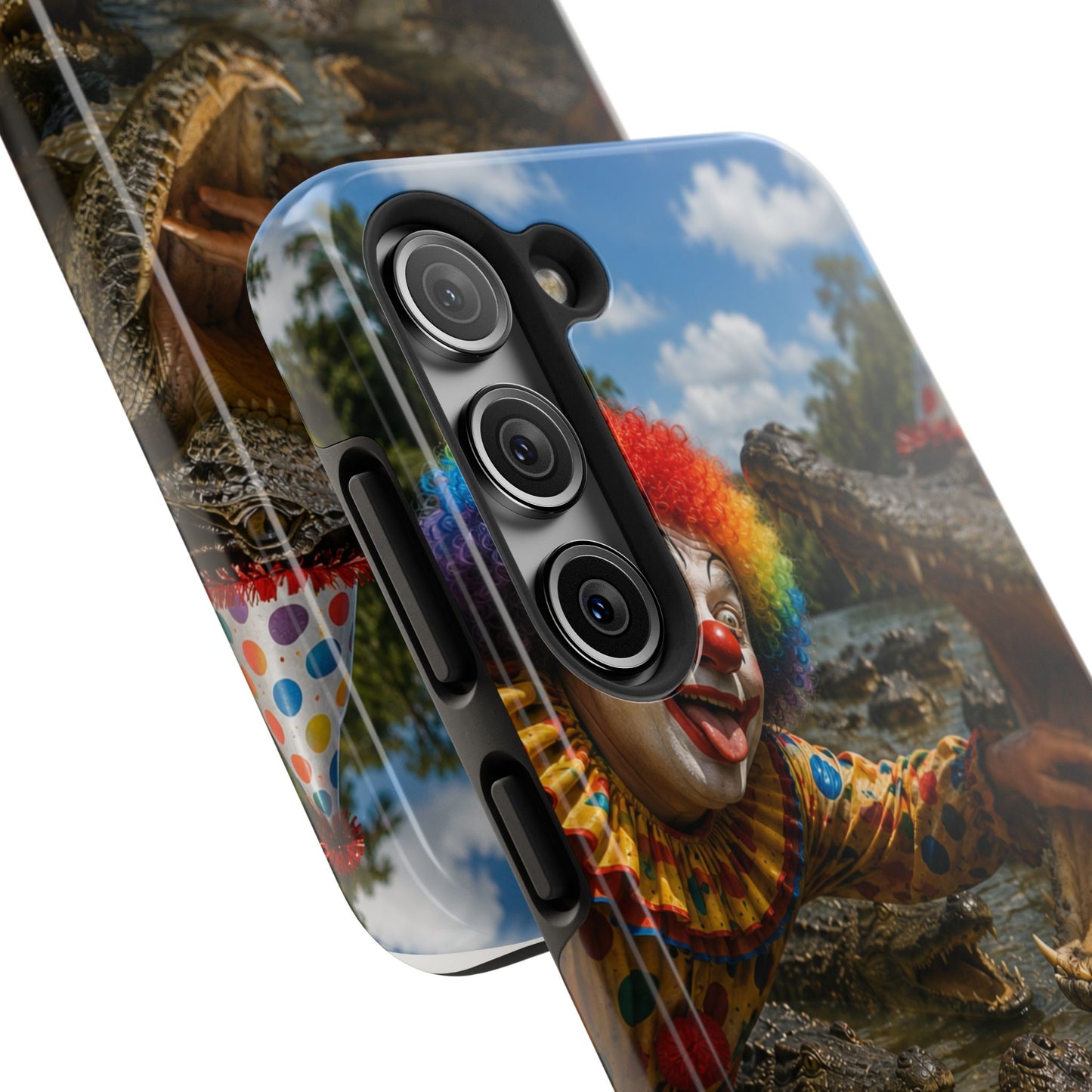 Creepy Clown Alligator Tough Phone Case — Horror Phone Cover for Scary Fans