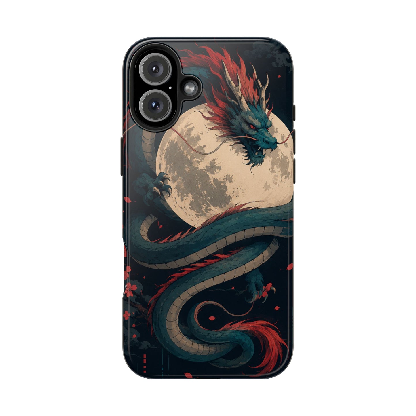 Dragon Moon Phone Case — Mythic Asian Serpent Design Tough Case
