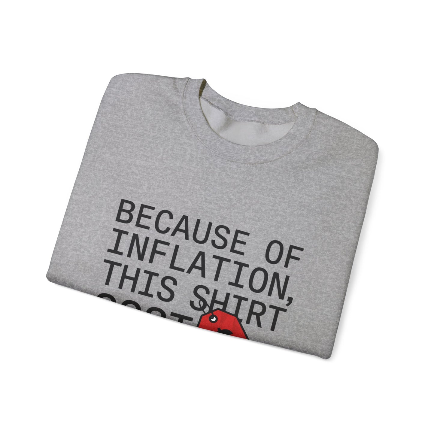 Ironic Money-Tag Text Sweatshirt | meme flex, streetwear satire