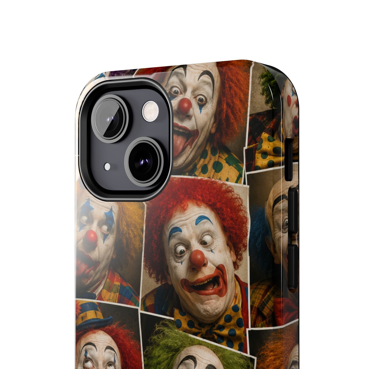 Clown Collage Tough Phone Case — Retro Carnival Horror Pattern