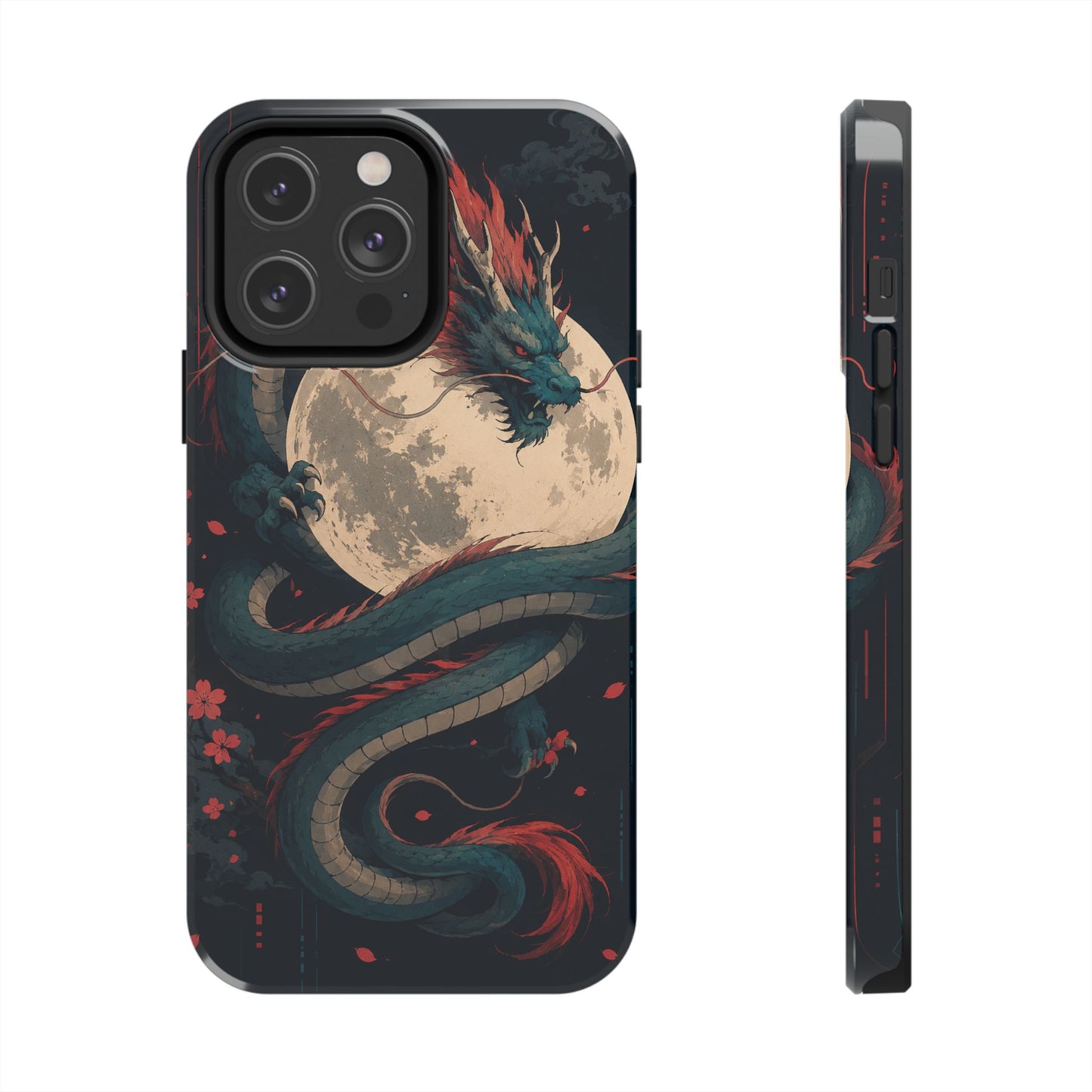 Dragon Moon Phone Case — Mythic Asian Serpent Design Tough Case
