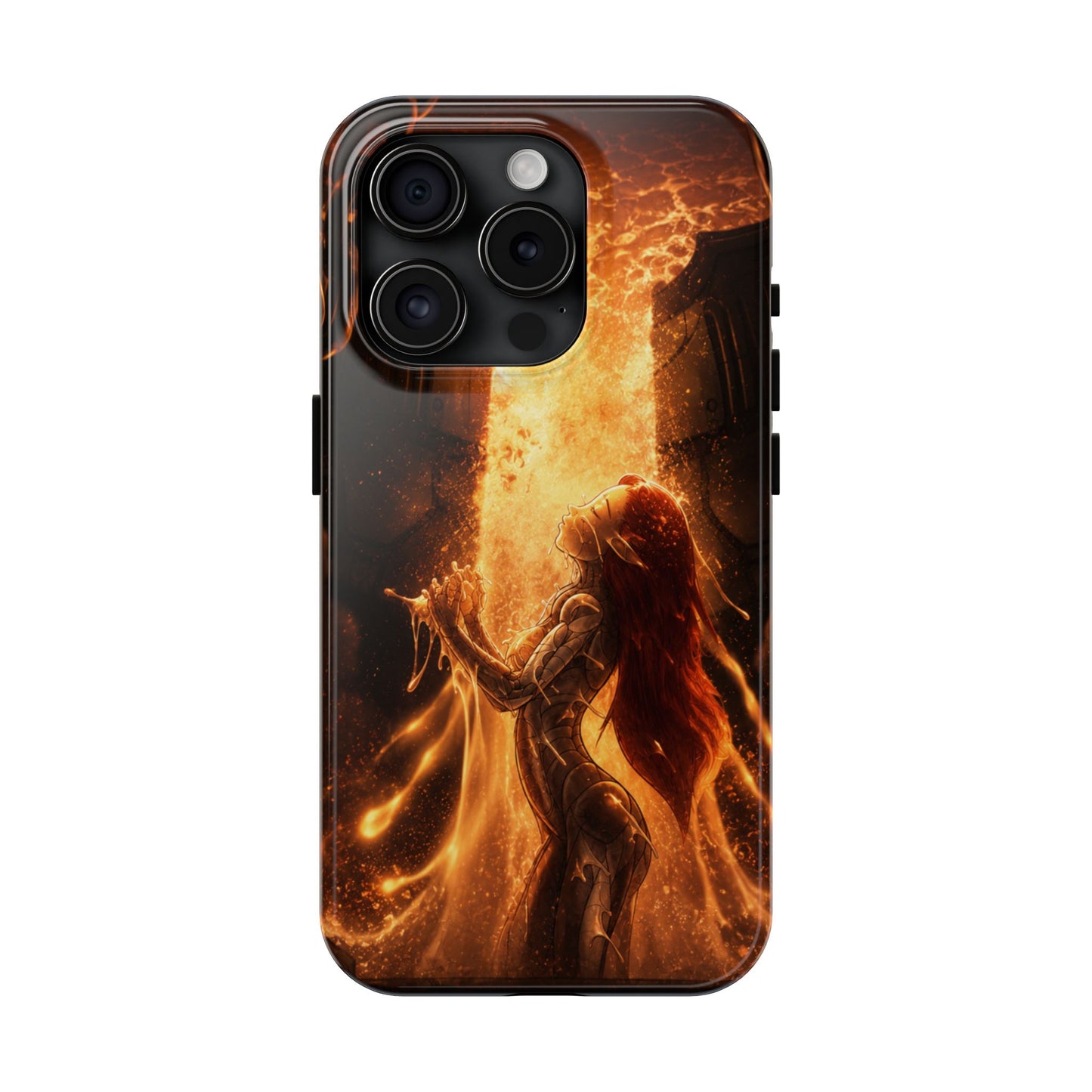 Fiery Phoenix Phone Case — Tough Protective iPhone Cover with Flame Warrior Art