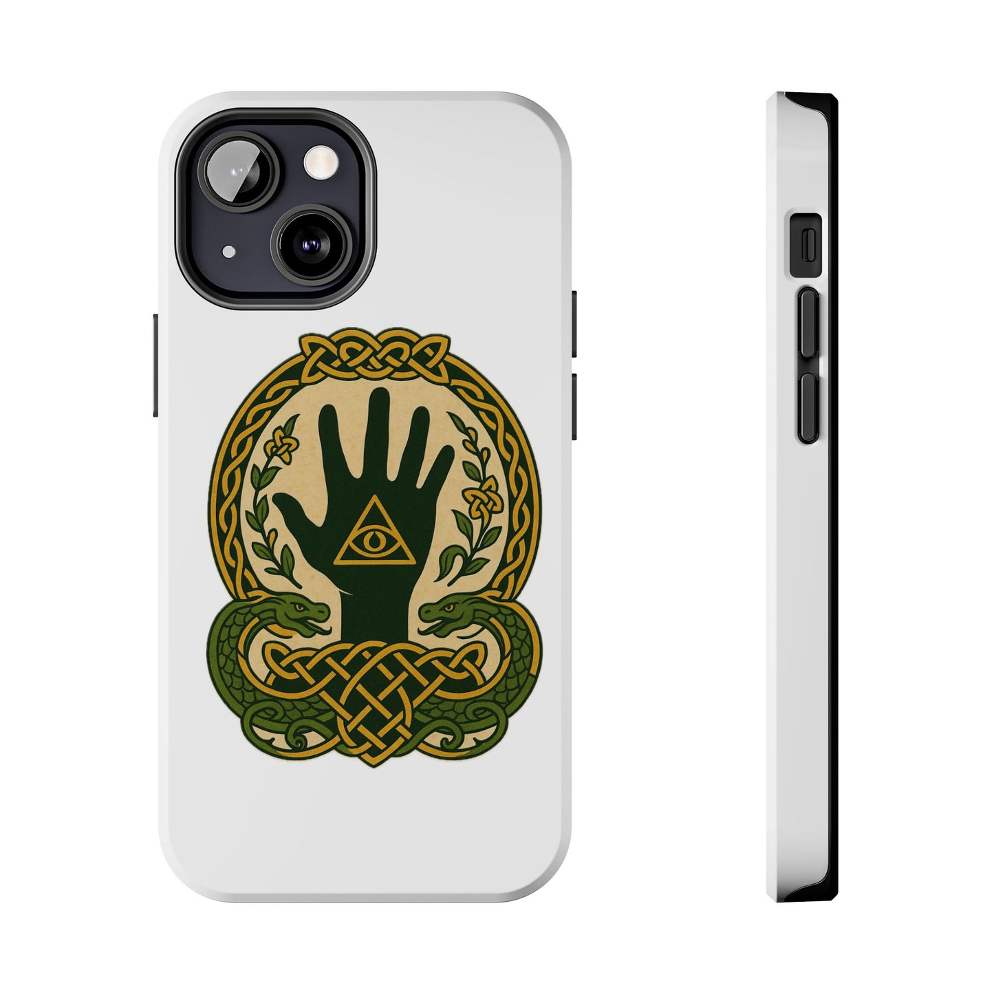 Celtic Eye of Providence Tough Phone Case — Protective Mythic Hand Design