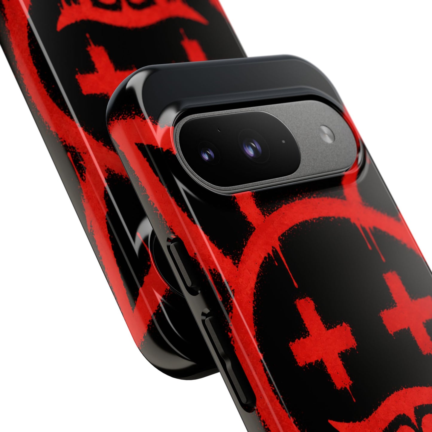 Phone Case - Metallic Souls Red Drip Smiley Graffiti Design