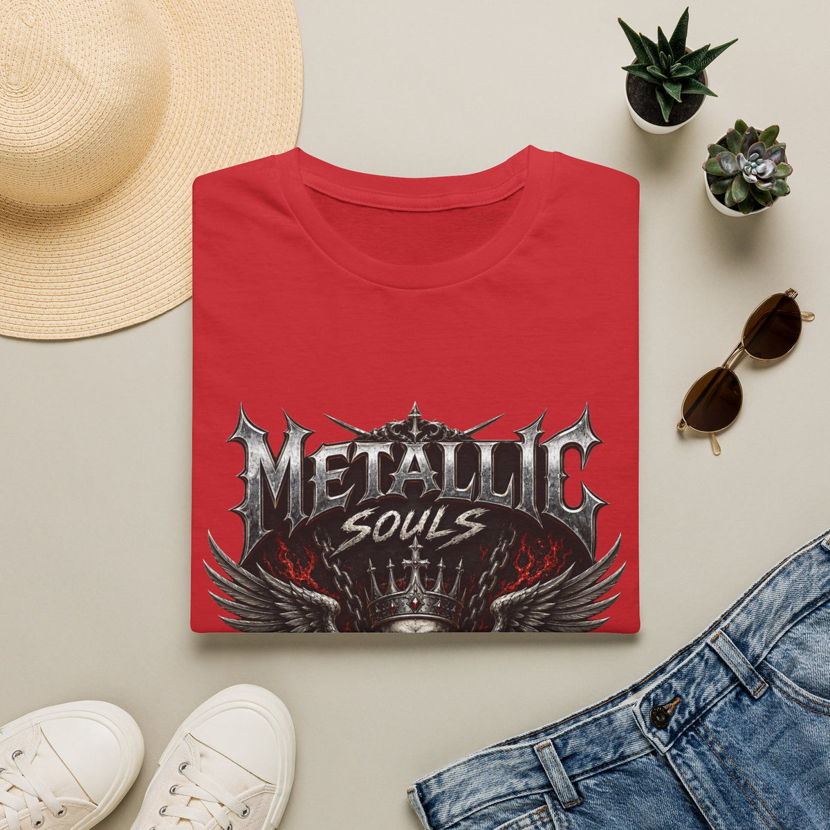Metallic Souls Skull Tee — Heavy Metal Band Graphic T-Shirt