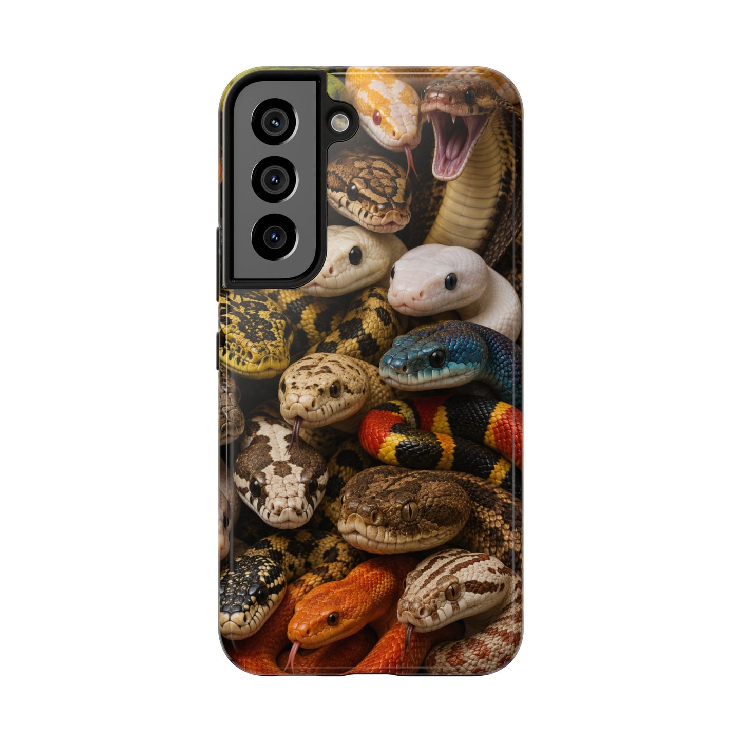 Snake Pattern Tough Phone Case — Colorful Snakes Protective Phone Cover