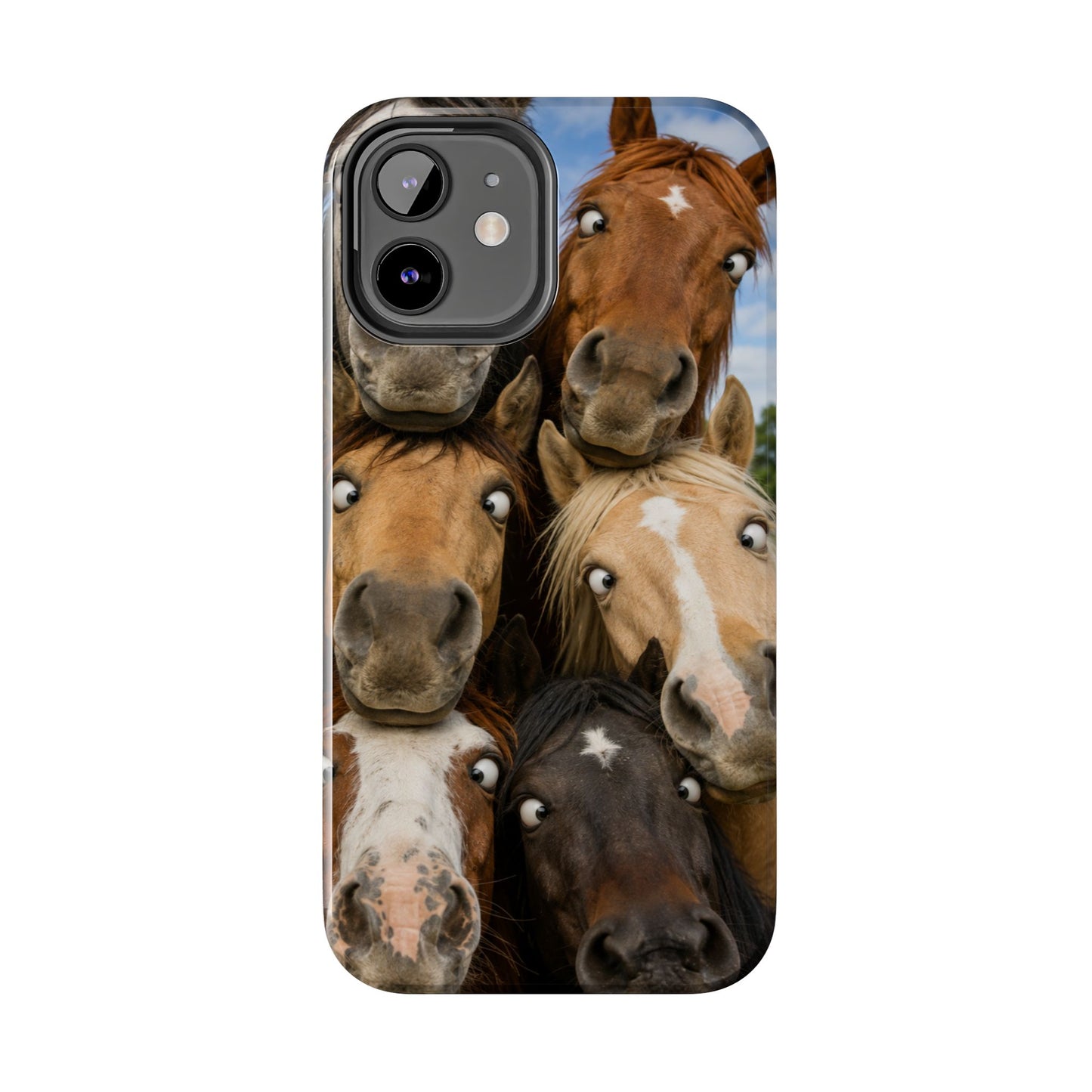 Horse Herd Phone Case — Funny Goofy Horses Tough Protective Cover
