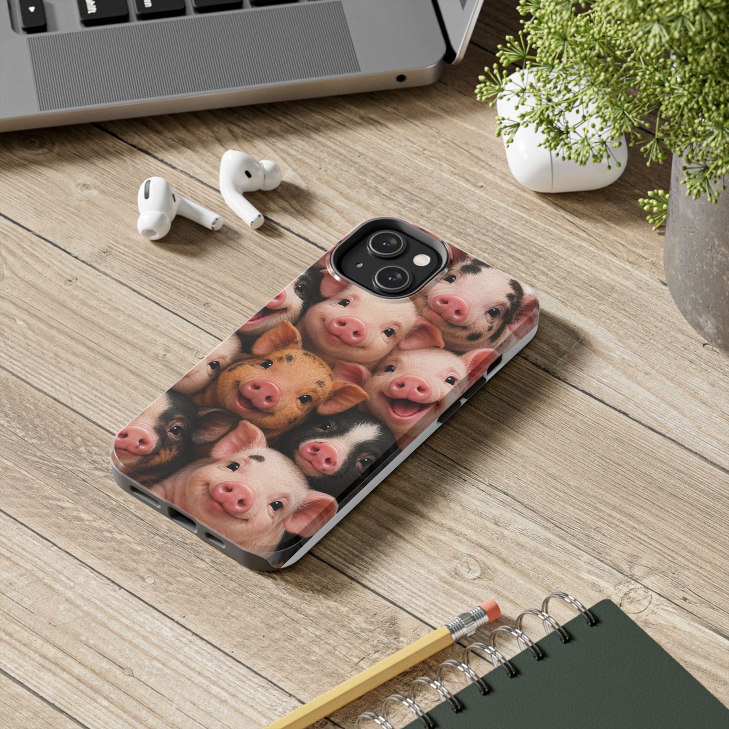 Pig Faces Tough Phone Case — Cute Farm Animal iPhone Protective Cover