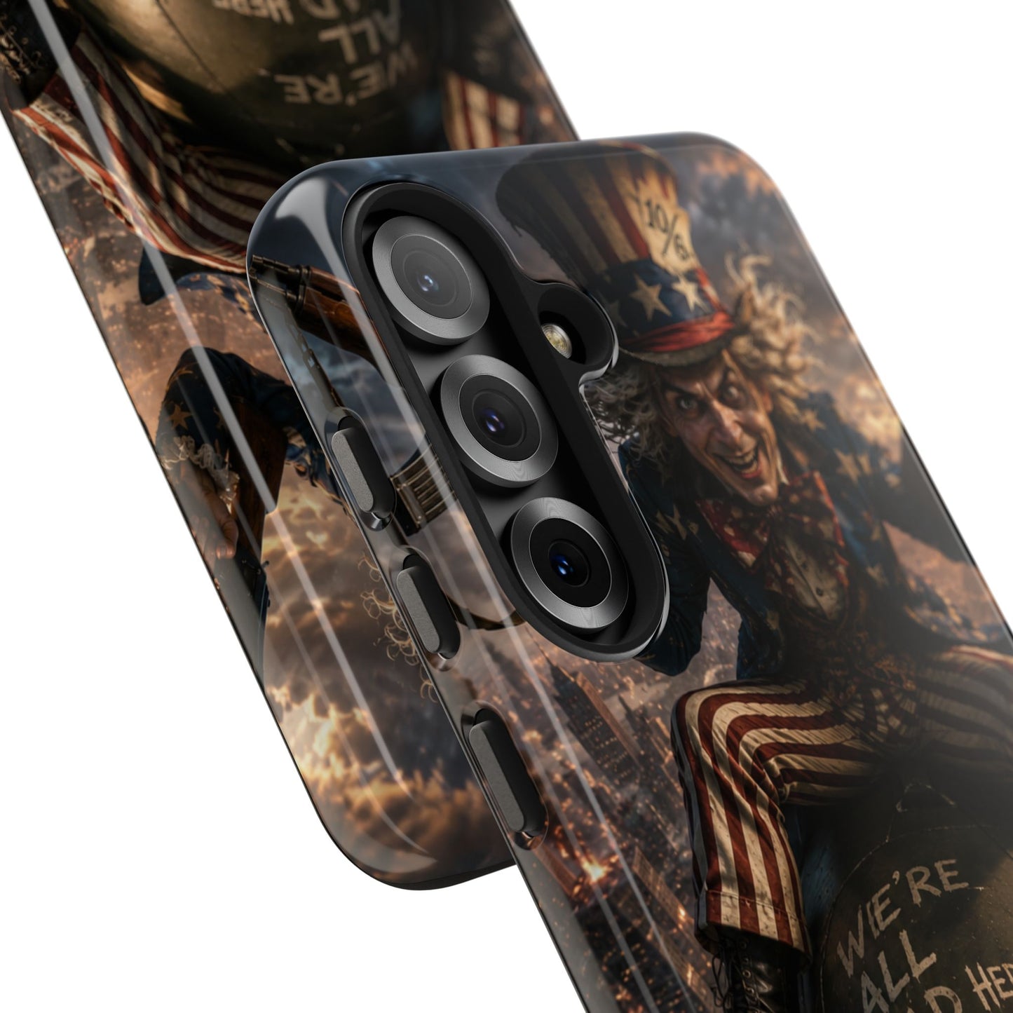 Tough Phone Case — Dark Uncle Sam 'We're All Mad Here' Nuclear Bomb Design
