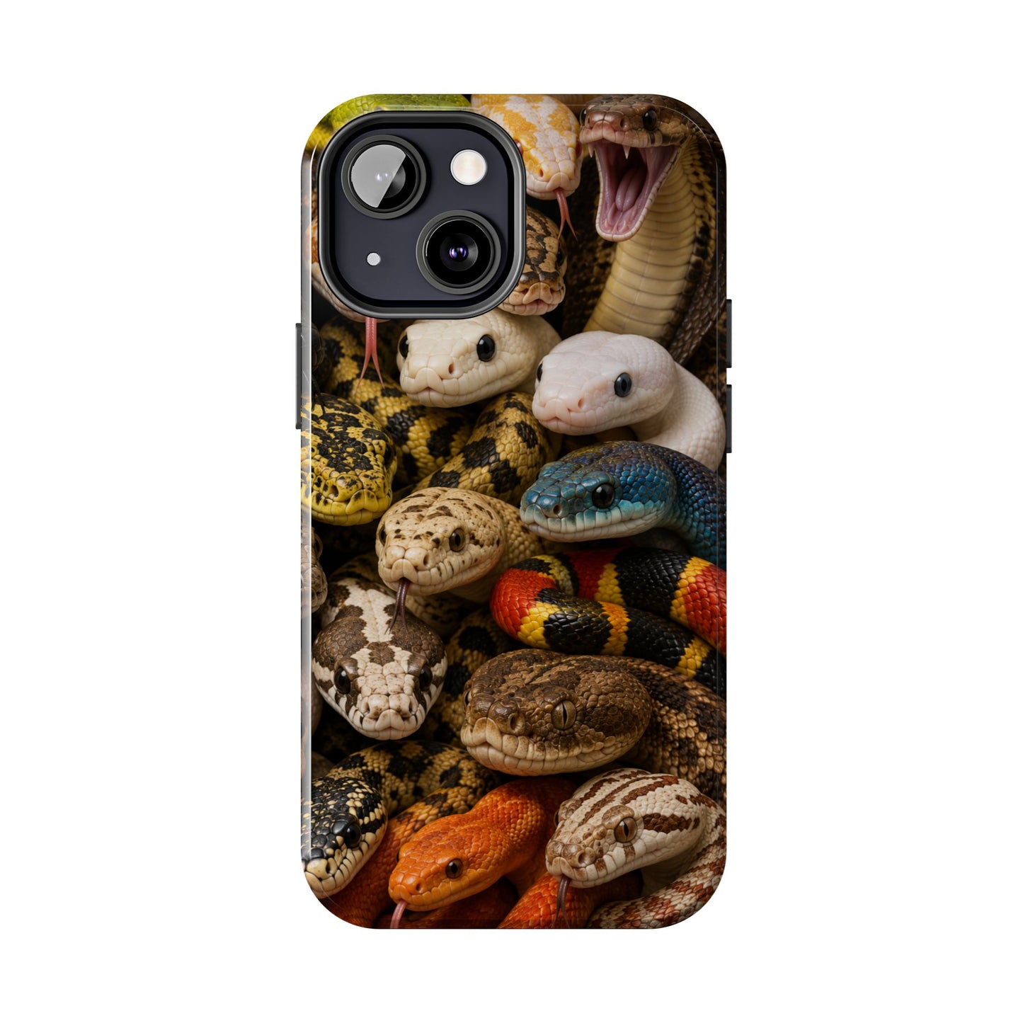 Snake Pattern Tough Phone Case — Colorful Snakes Protective Phone Cover
