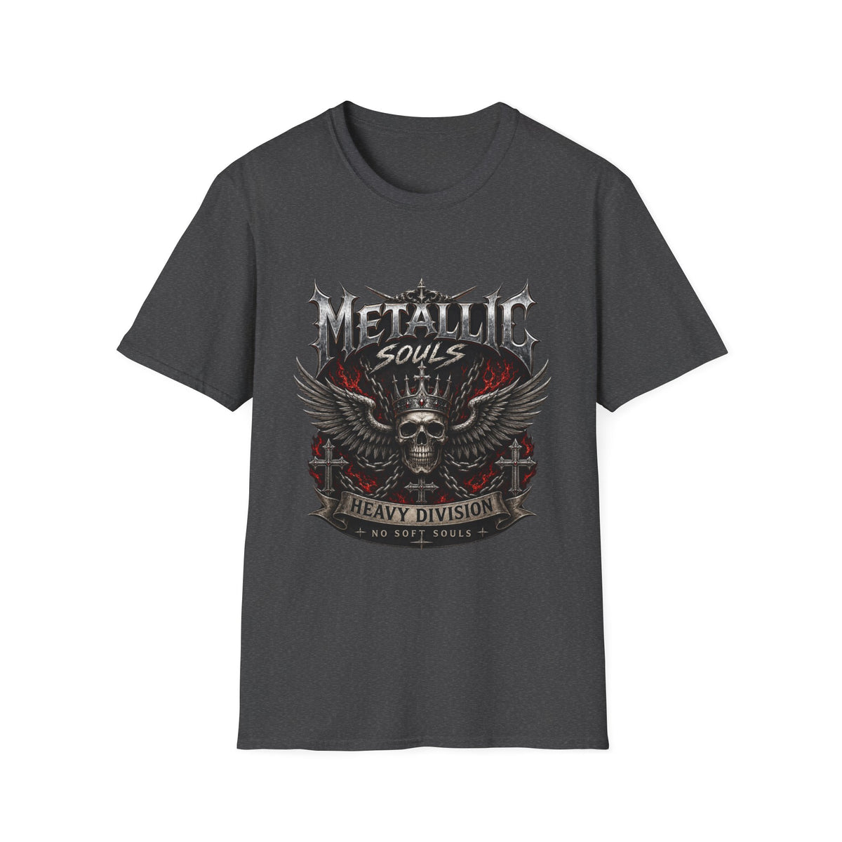 Metallic Souls Skull Tee — Heavy Metal Band Graphic T-Shirt