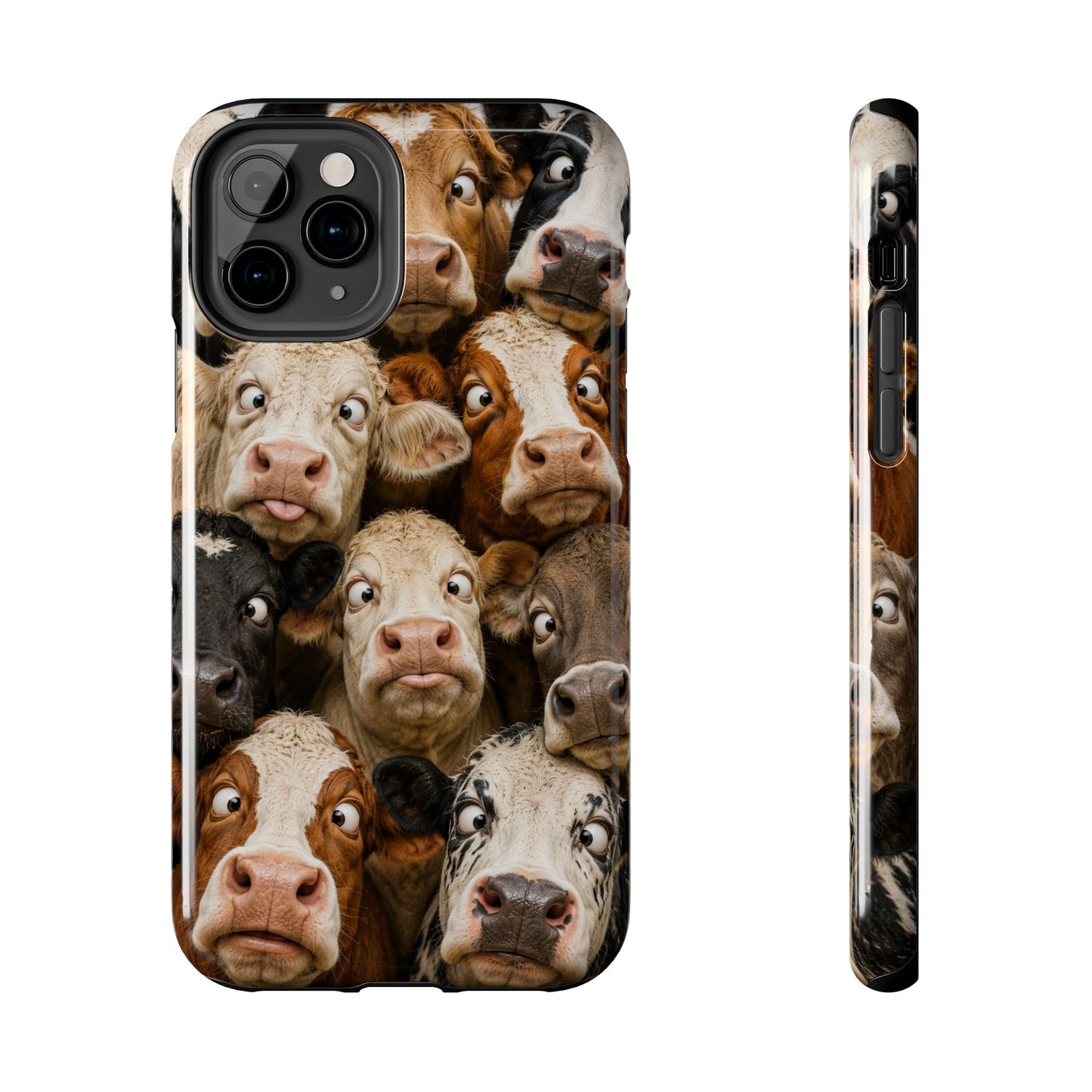 Cow Collage Tough Phone Case — Funny Farm Animal Protective Phone Cover