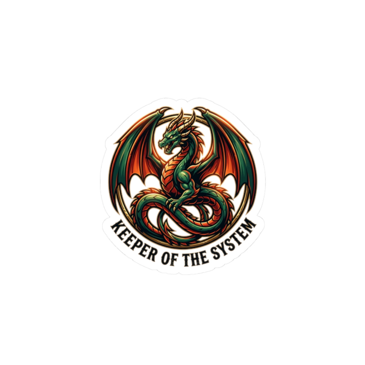 Keeper of the System Dragon Sticker | fantasy art, tattoo style