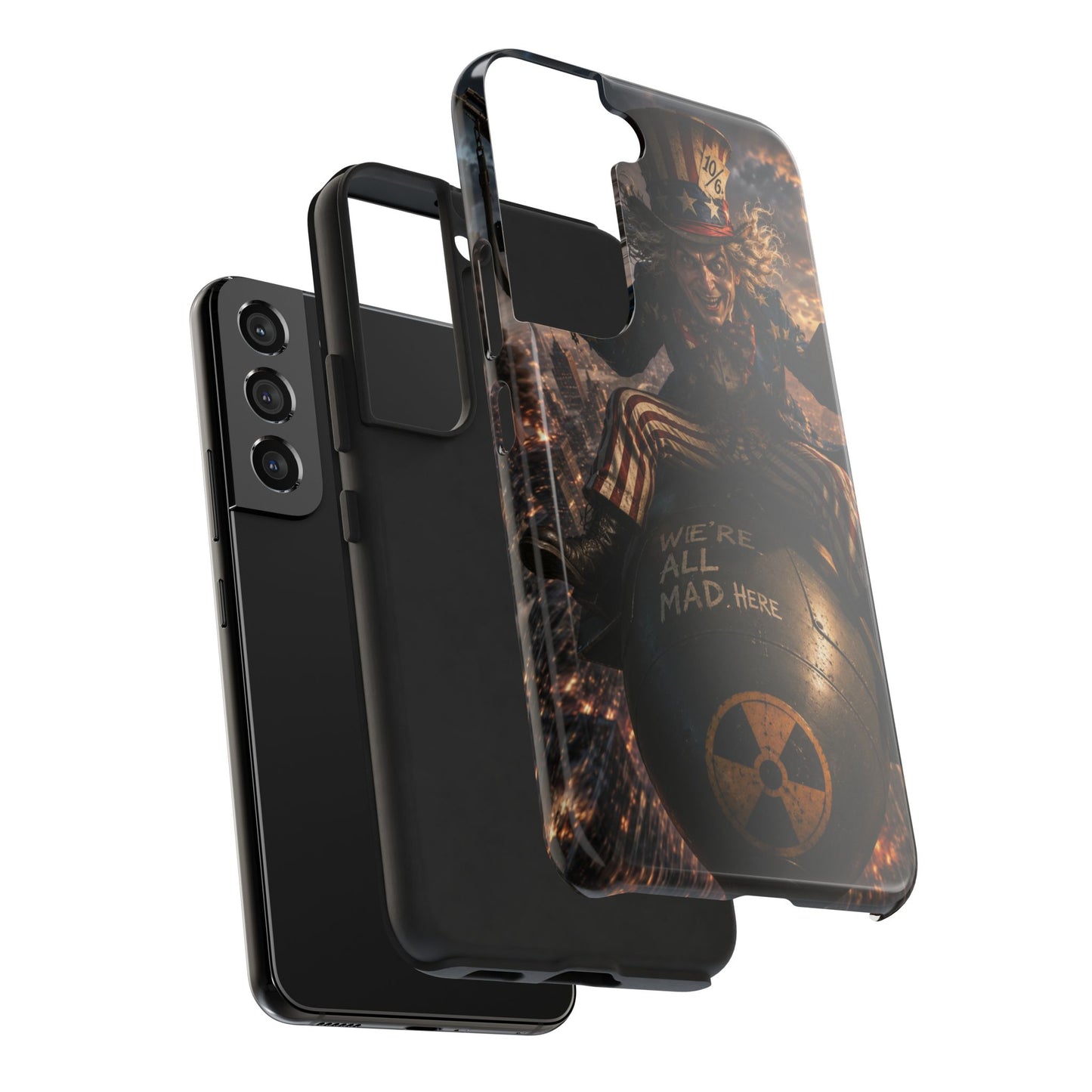 Tough Phone Case — Dark Uncle Sam 'We're All Mad Here' Nuclear Bomb Design