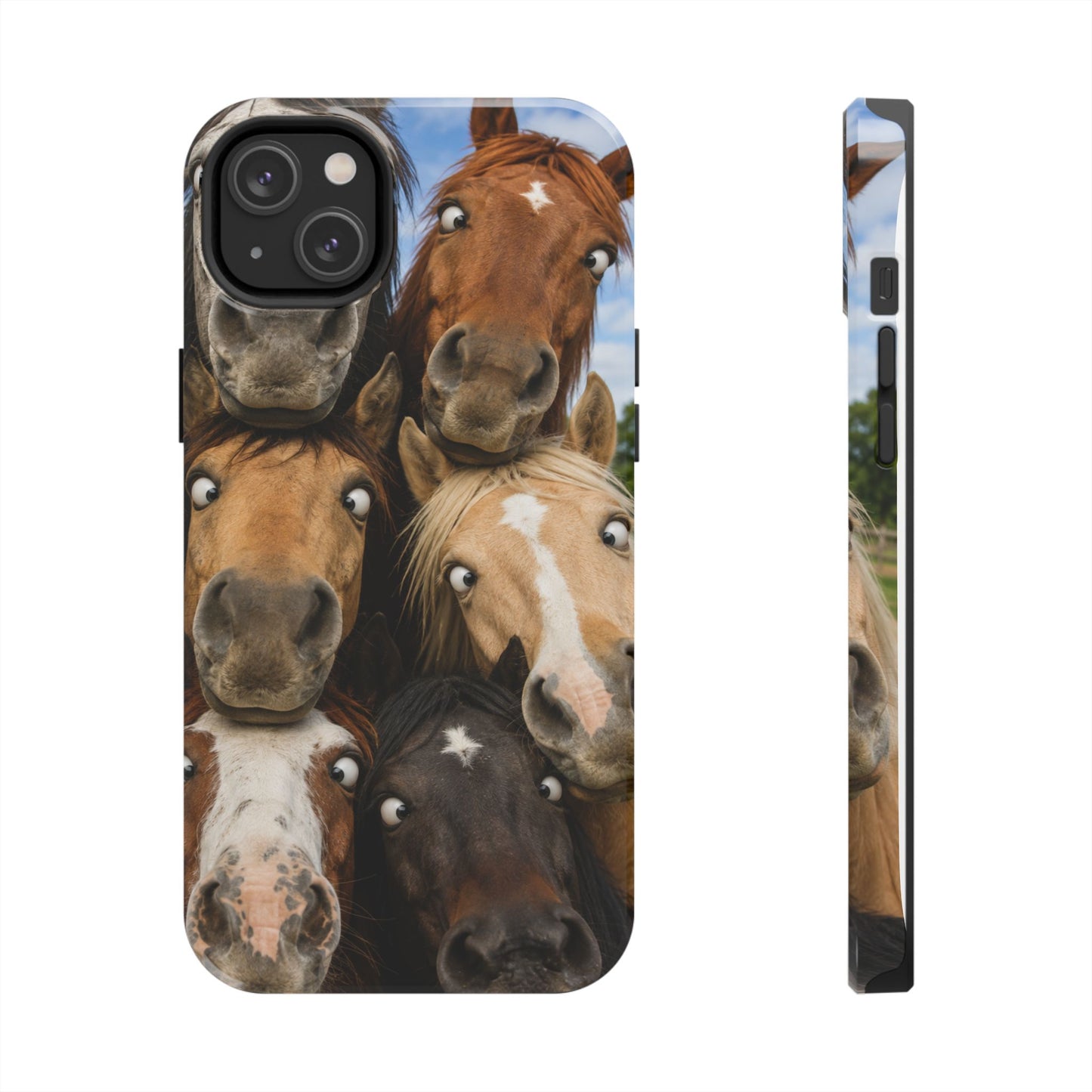 Horse Herd Phone Case — Funny Goofy Horses Tough Protective Cover