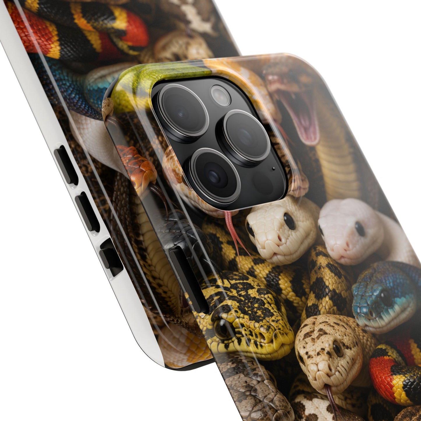 Snake Pattern Tough Phone Case — Colorful Snakes Protective Phone Cover