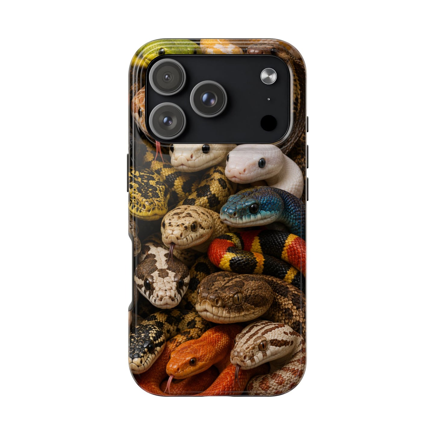 Snake Pattern Tough Phone Case — Colorful Snakes Protective Phone Cover
