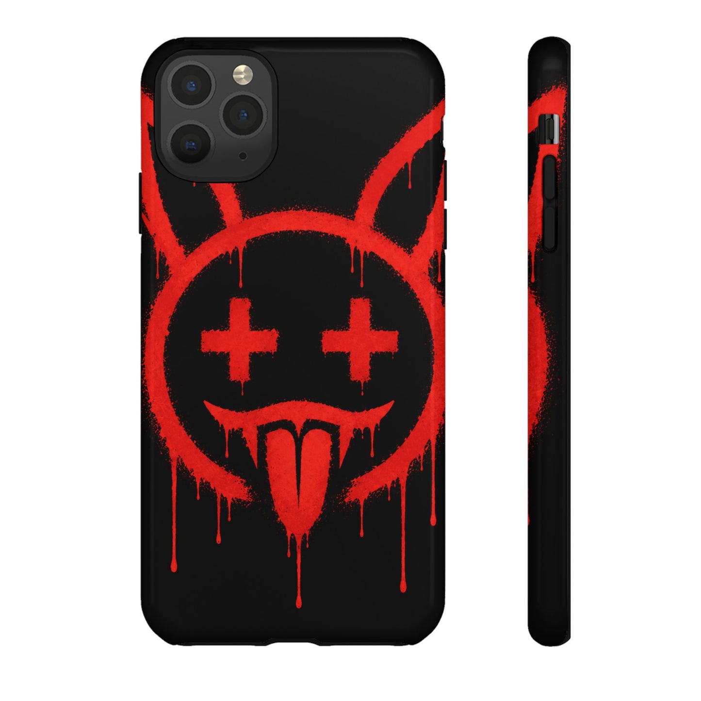Phone Case - Metallic Souls Red Drip Smiley Graffiti Design