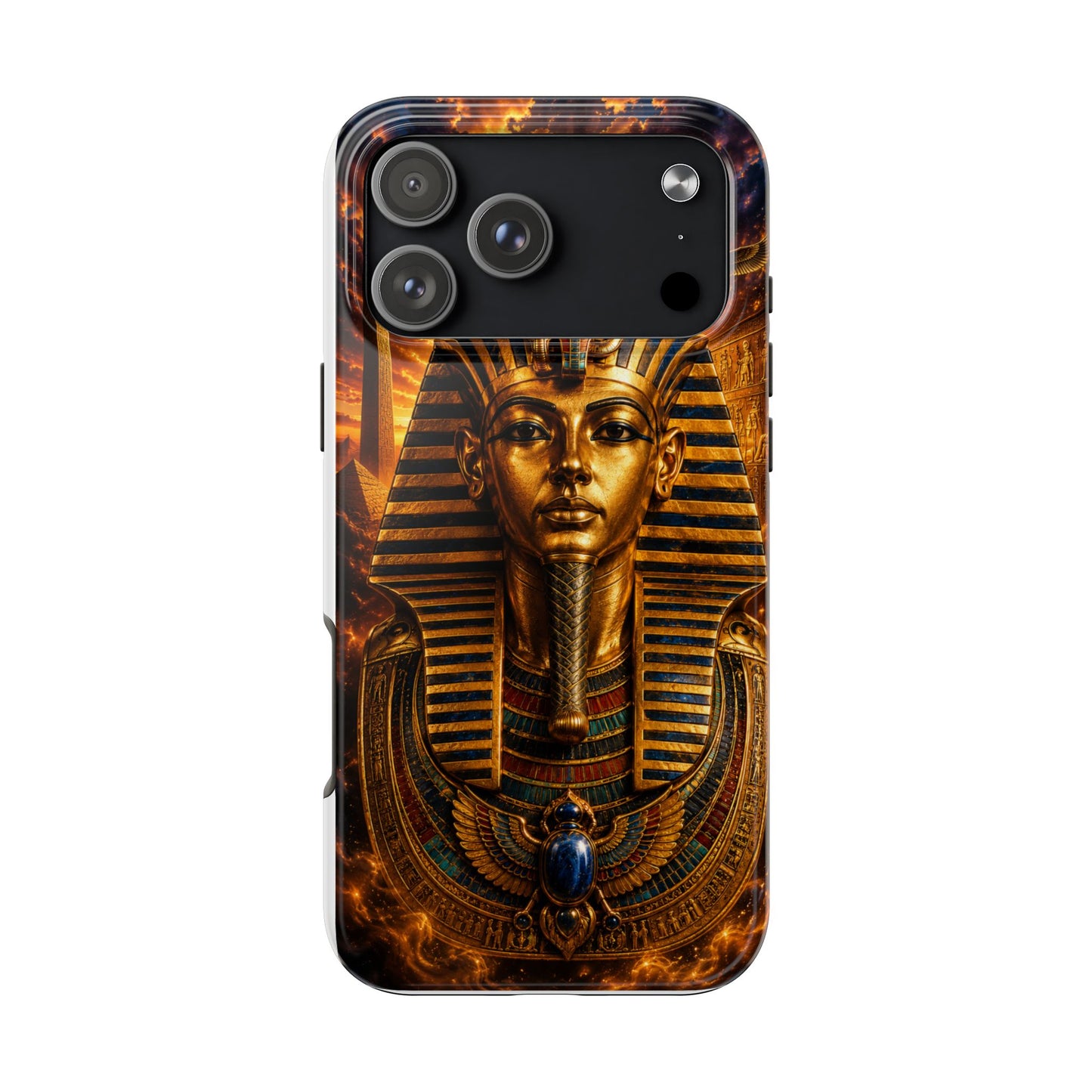 Egyptian Pharaoh Tough Phone Case — Protective Golden Tutankhamun Design