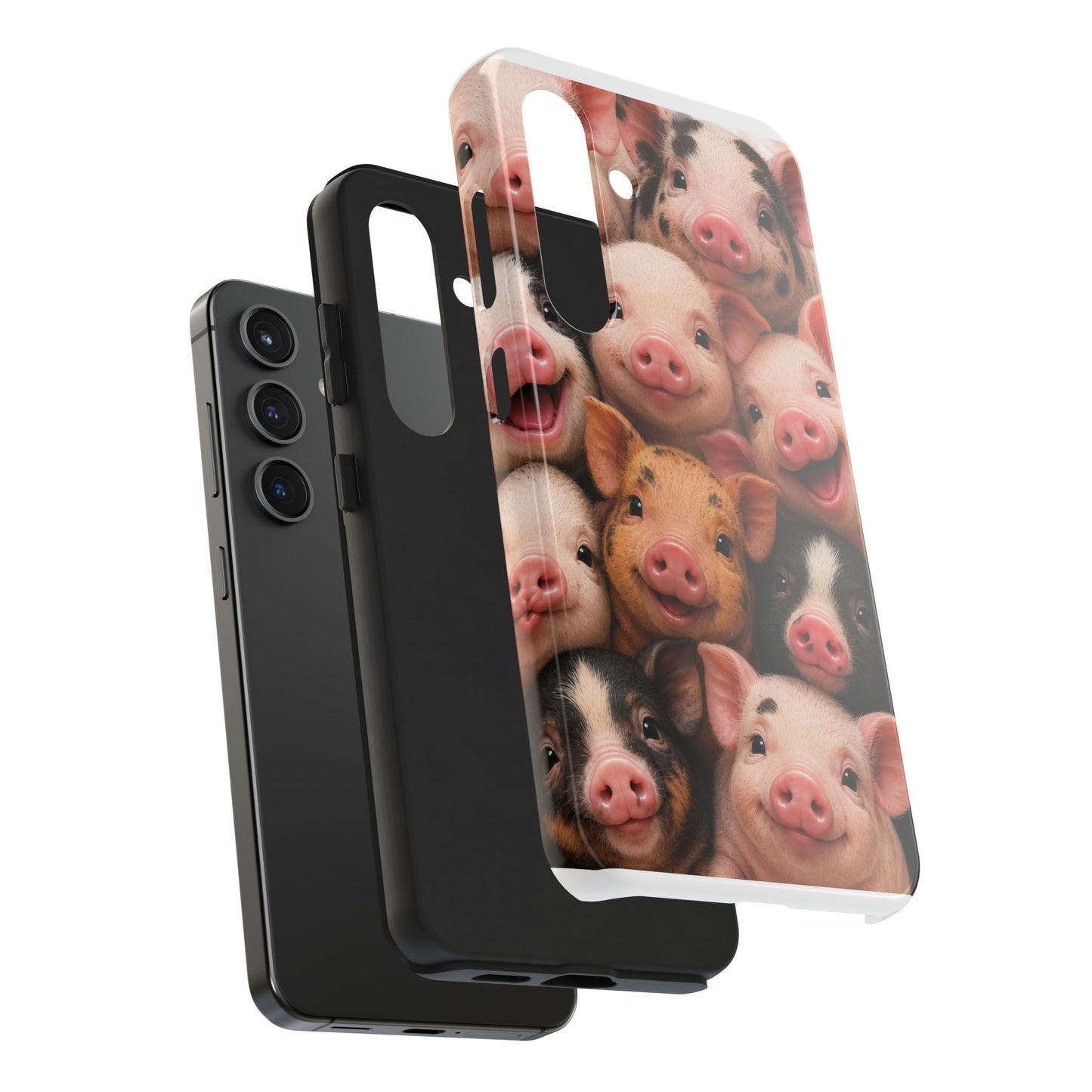 Pig Faces Tough Phone Case — Cute Farm Animal iPhone Protective Cover