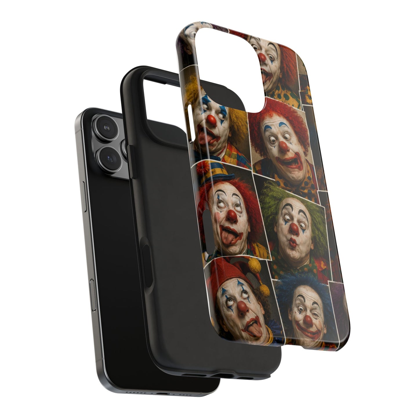Clown Collage Tough Phone Case — Retro Carnival Horror Pattern