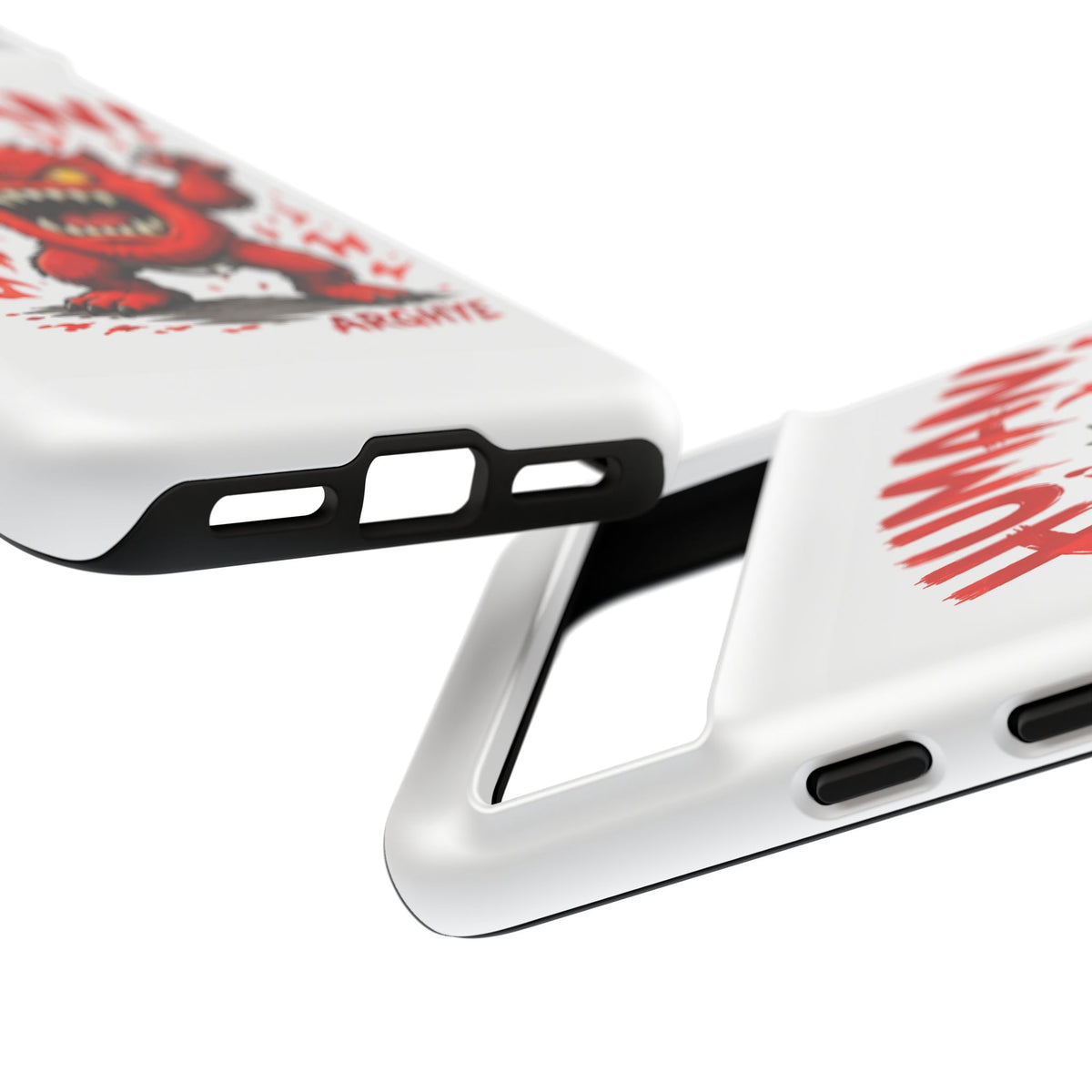 Angry Monster "HUMAN!" Phone Case — Cute Fiery Creature iPhone Cover