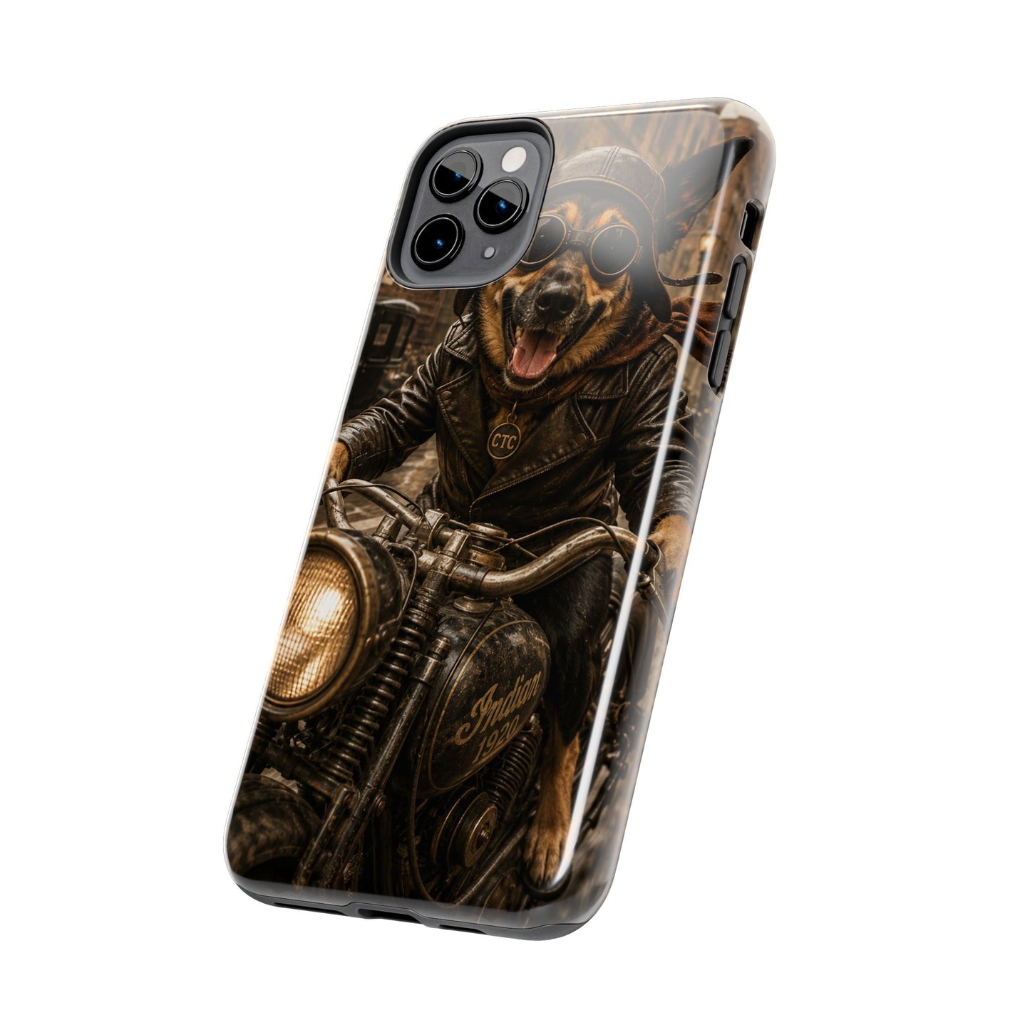 Phone Case — Biker Dog Riding Motorcycle Protective Tough Cover