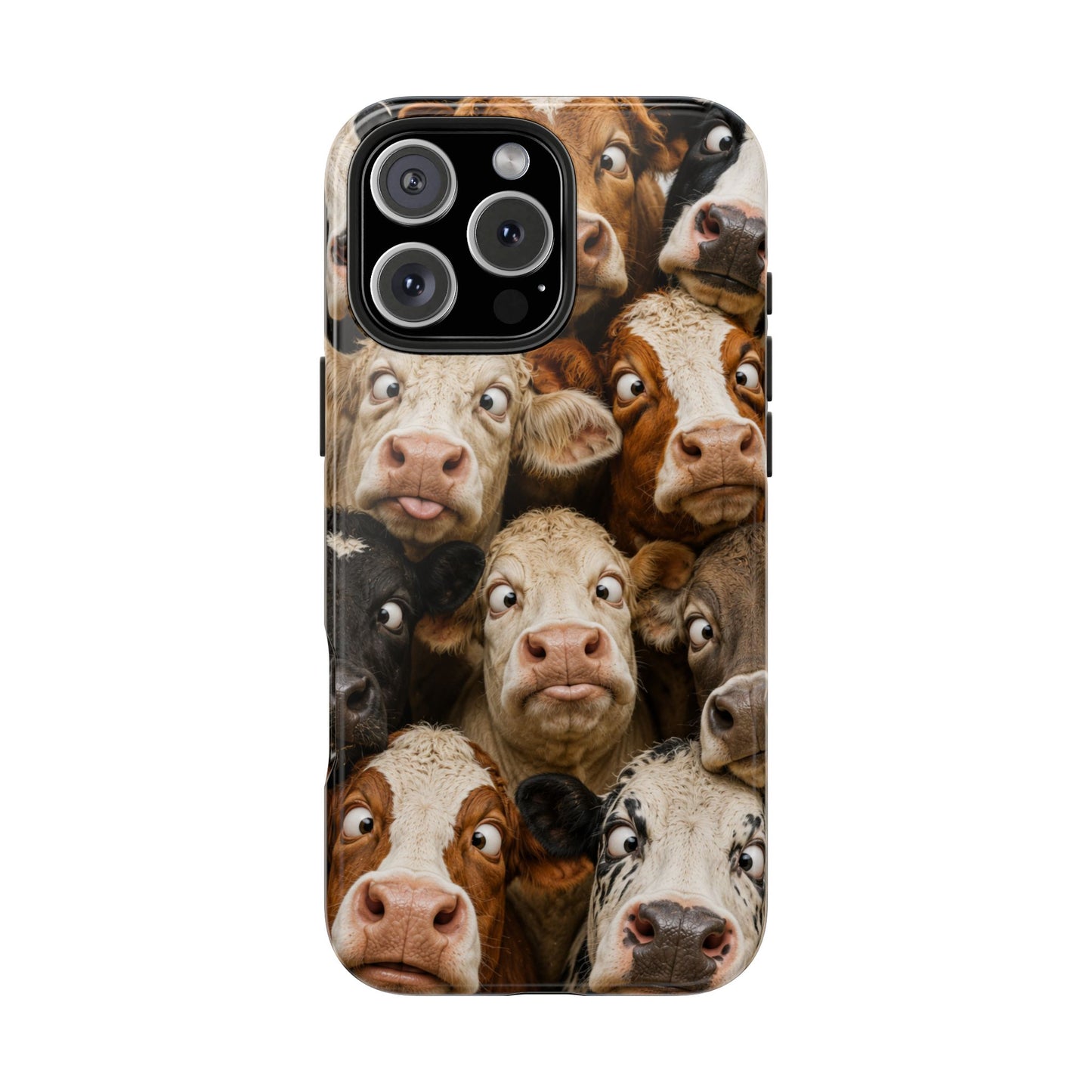 Cow Collage Tough Phone Case — Funny Farm Animal Protective Phone Cover