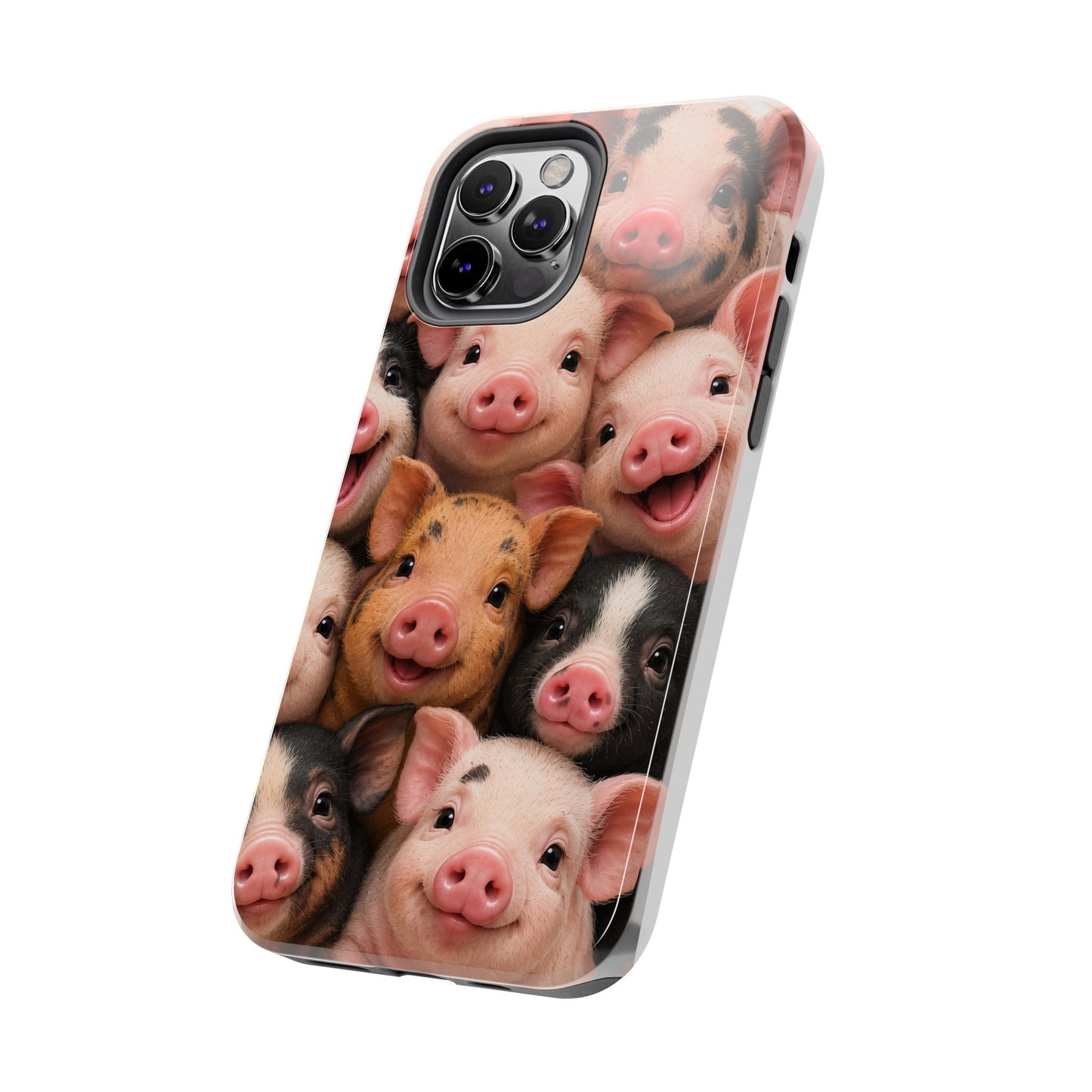 Pig Faces Tough Phone Case — Cute Farm Animal iPhone Protective Cover