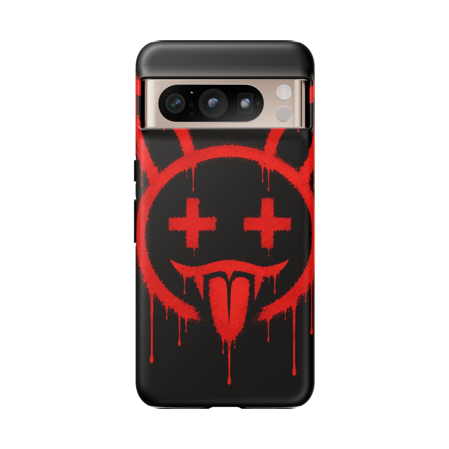 Phone Case - Metallic Souls Red Drip Smiley Graffiti Design