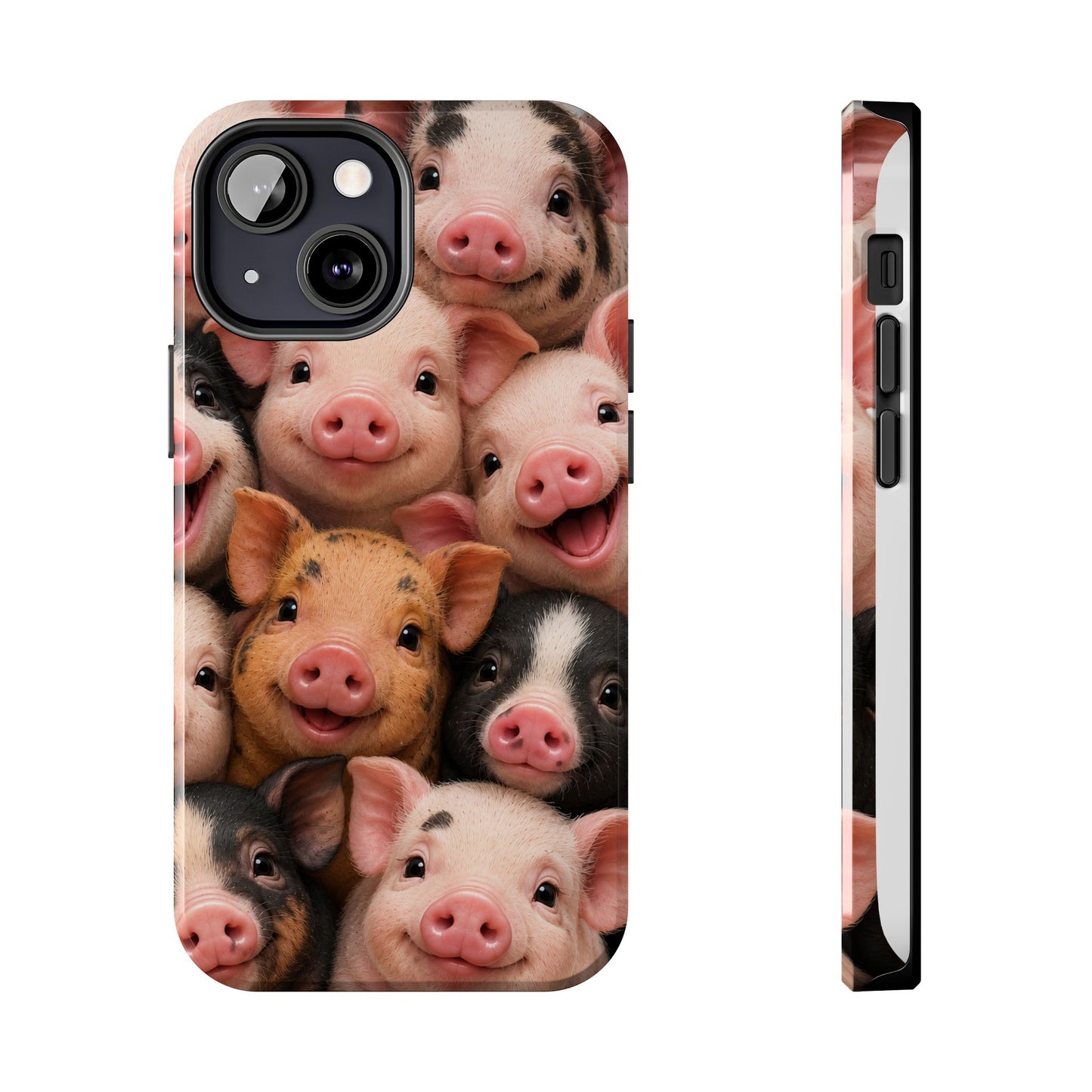 Pig Faces Tough Phone Case — Cute Farm Animal iPhone Protective Cover