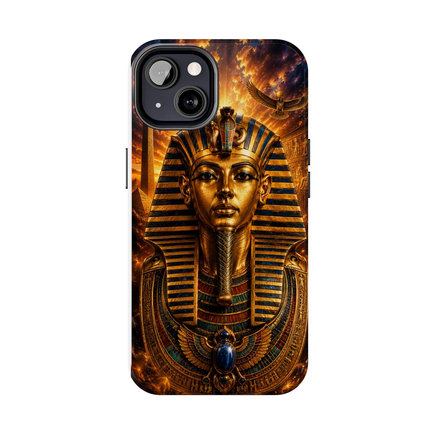 Egyptian Pharaoh Tough Phone Case — Protective Golden Tutankhamun Design