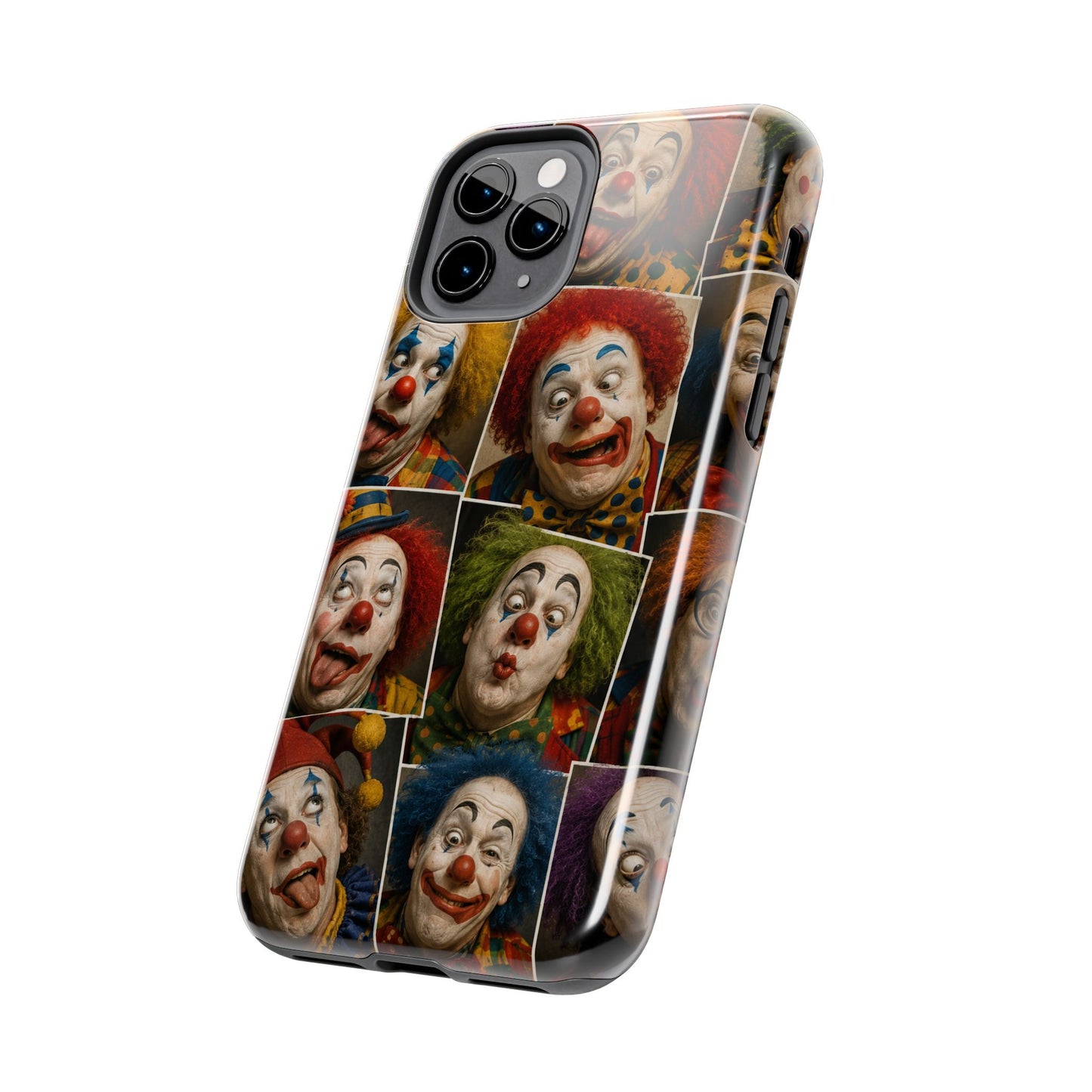 Clown Collage Tough Phone Case — Retro Carnival Horror Pattern