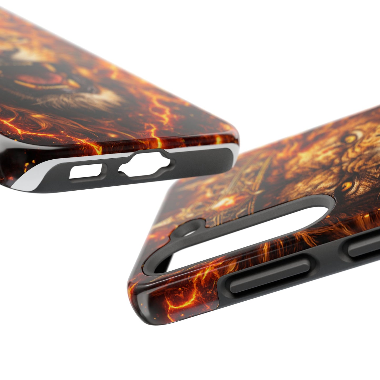 Fiery Lion King Tough Phone Case — Protective iPhone Case with Roaring Crown Design