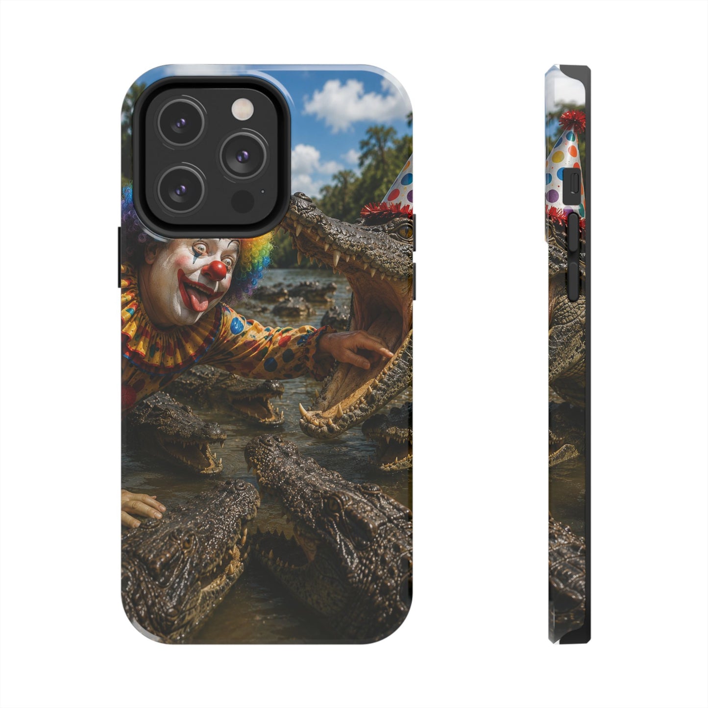 Creepy Clown Alligator Tough Phone Case — Horror Phone Cover for Scary Fans